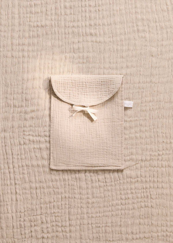 Children’s cotton gauze toiletry bag — Beige