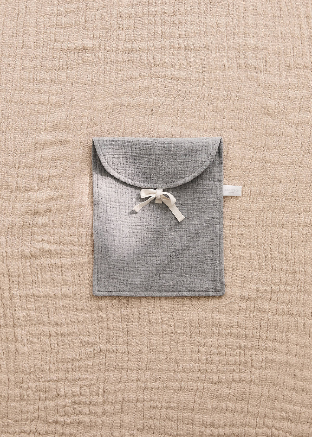 Children’s cotton gauze toiletry bag — Grey
