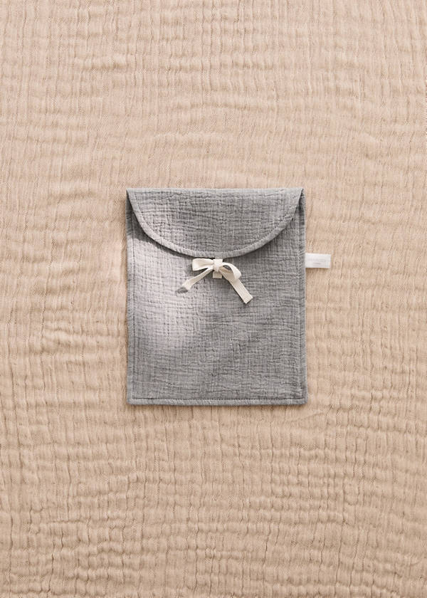Children’s cotton gauze toiletry bag — Grey