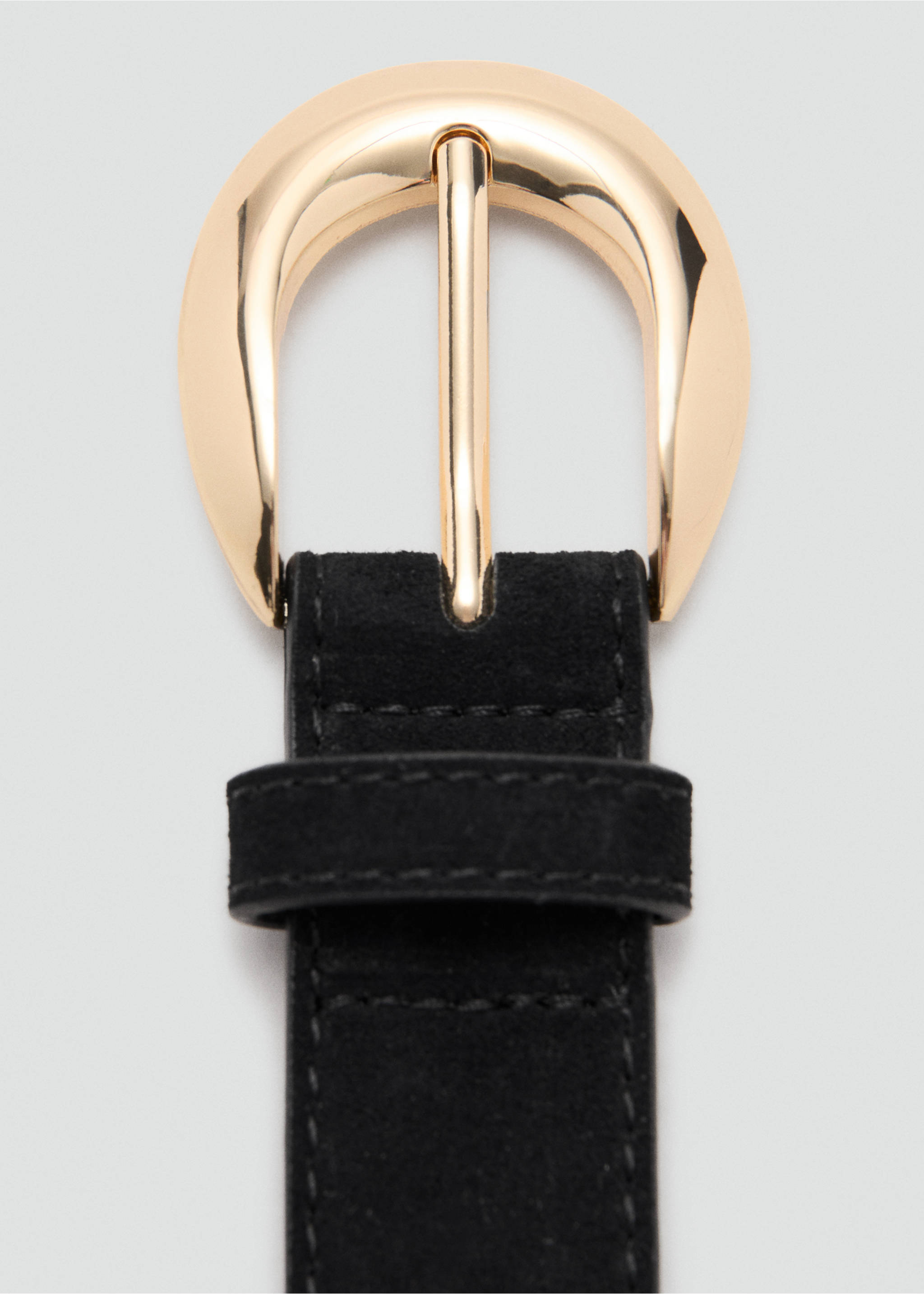 Ceinture cuir boucle ovale - Détail de l'article 1, Noir. Ref: 27084789-00.