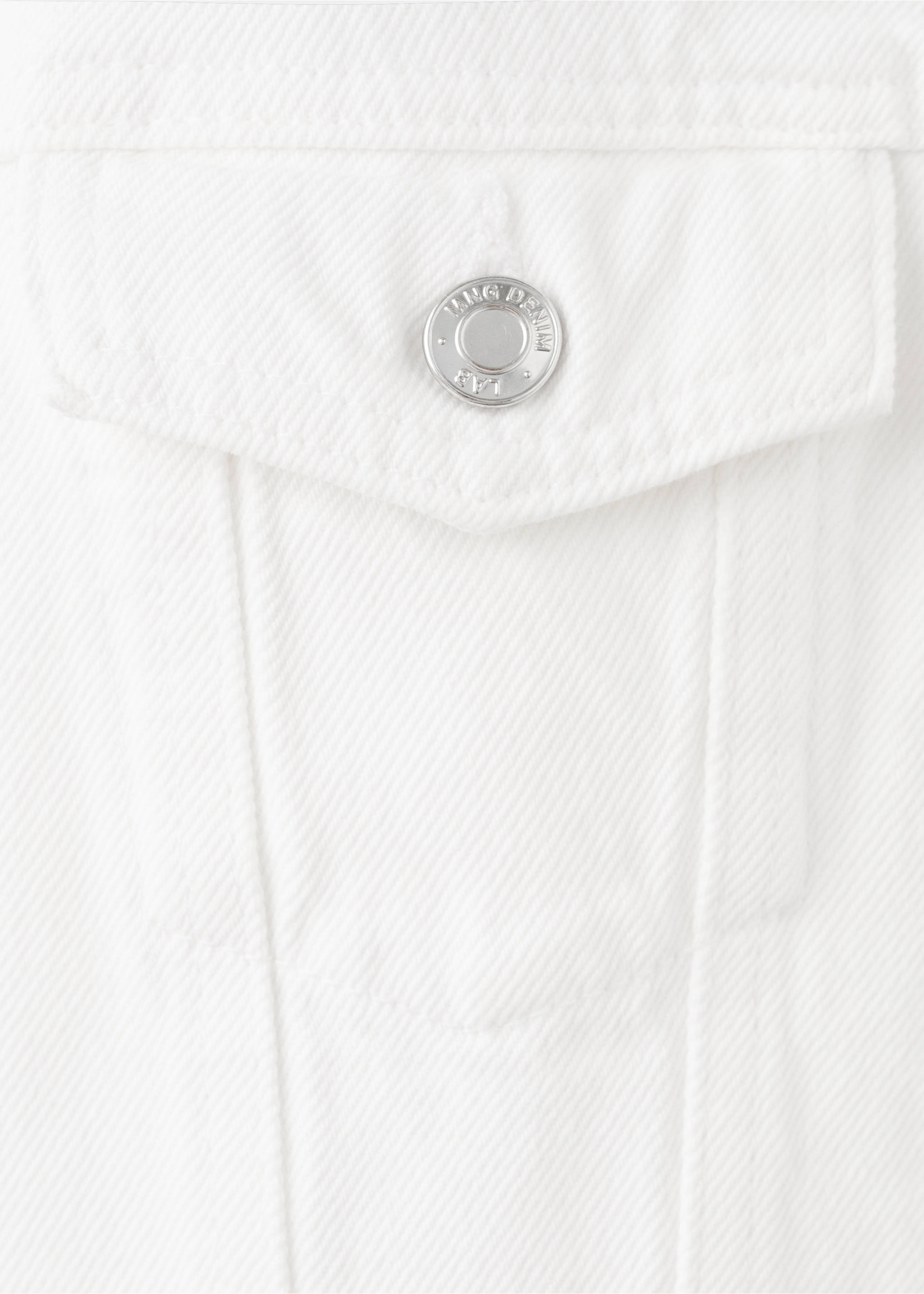 Basic denim jacket - Details of the article 8, White. Ref: 27085142-00.