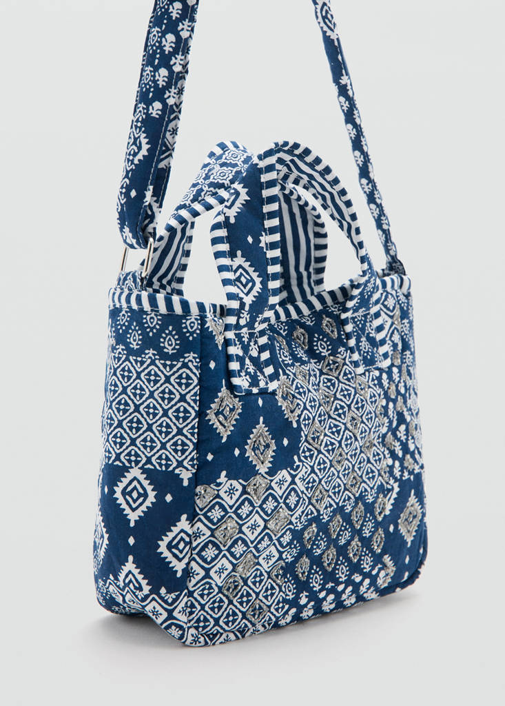 Printed mini bag — Navy