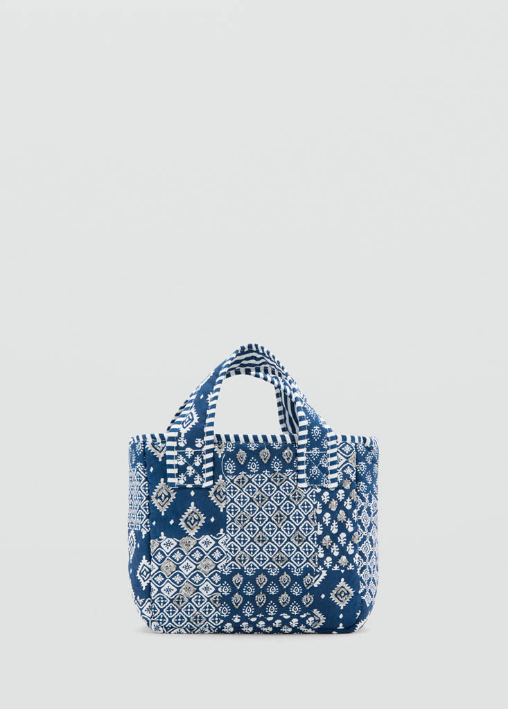 Printed mini bag — Navy