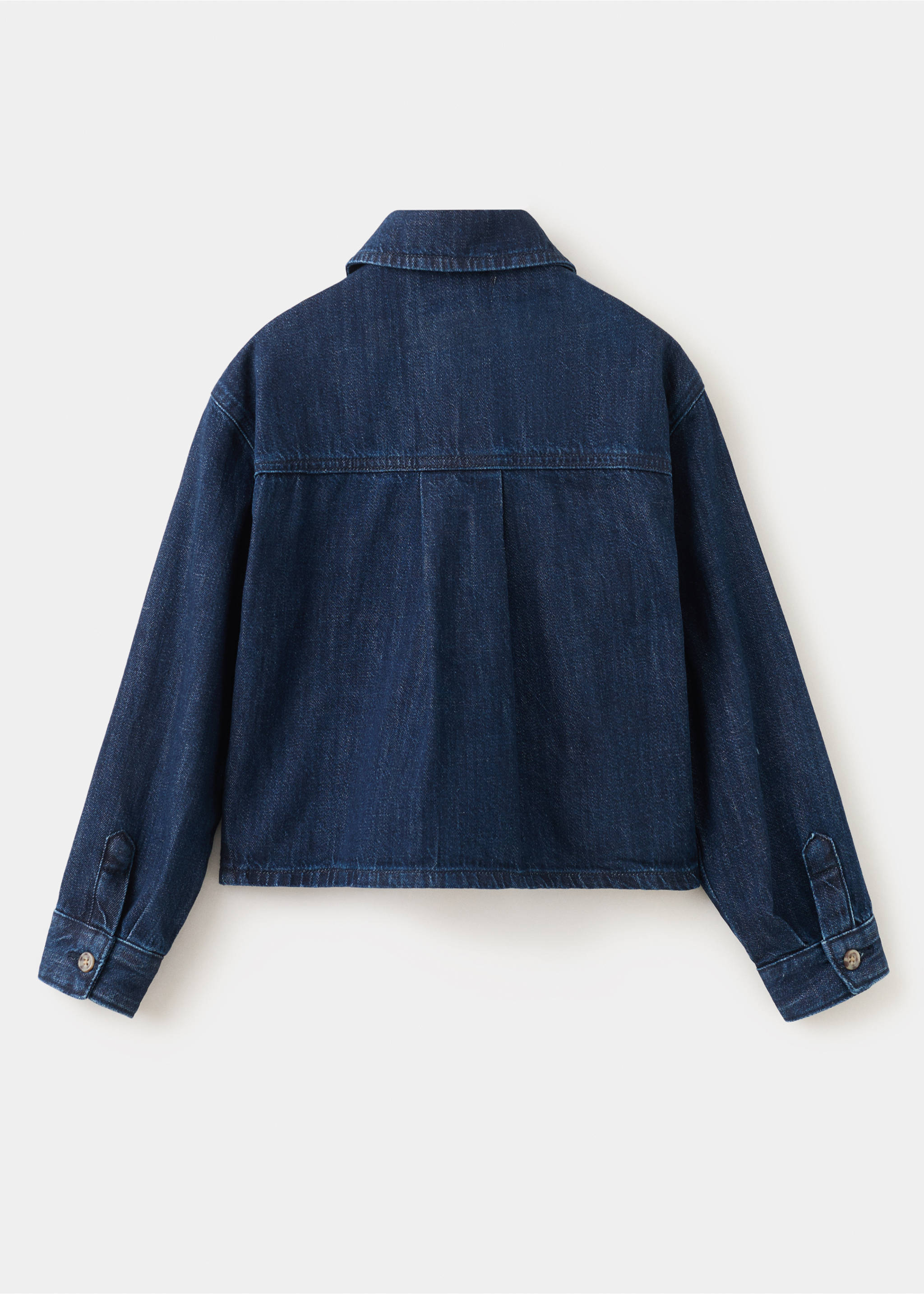 Chest-pocket denim shirt - Reverse of the article, Dark Blue. Ref: 27085147-00.