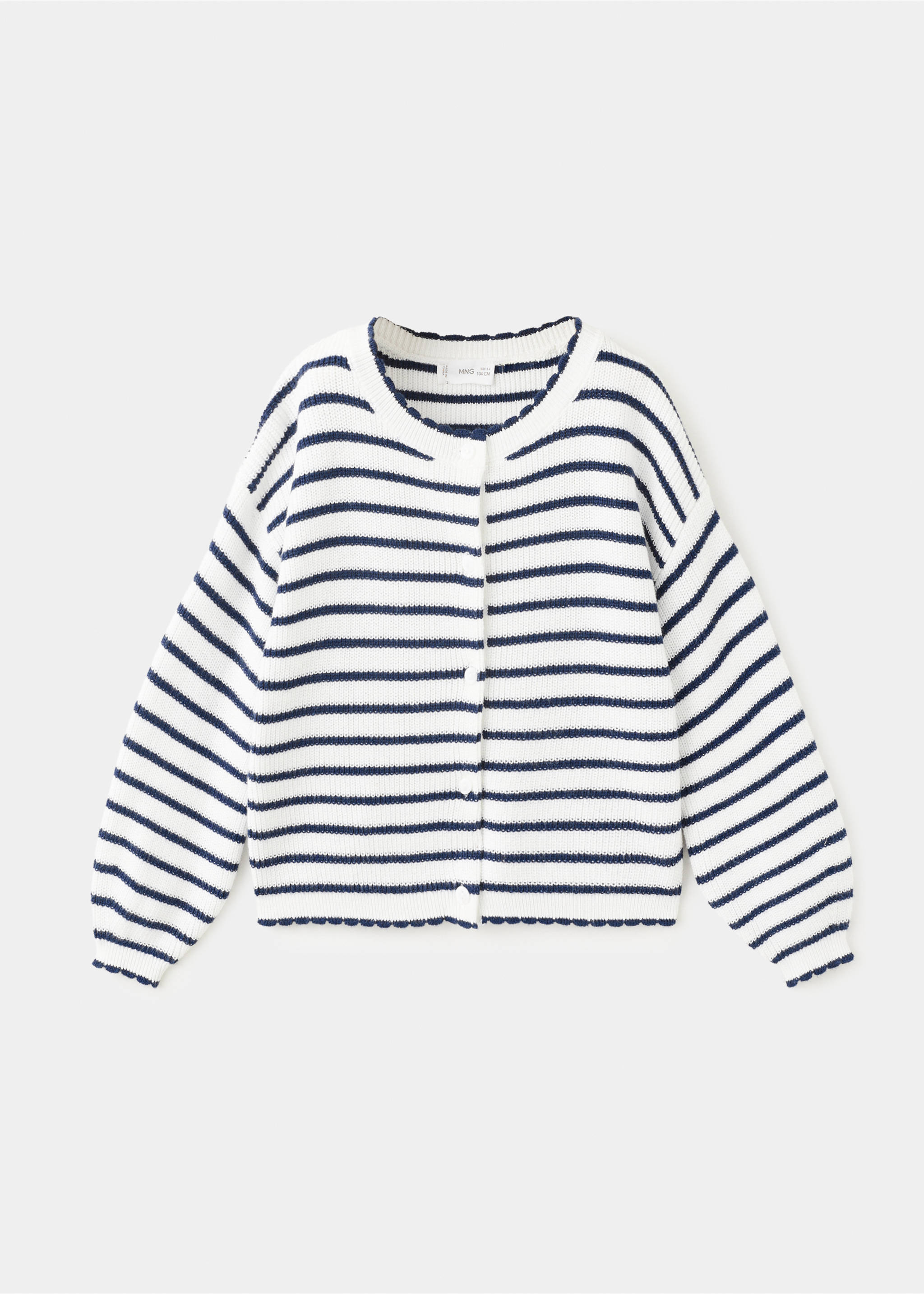 Stripped knit cardigan - Article without model, Navy. Ref: 27085150-00.