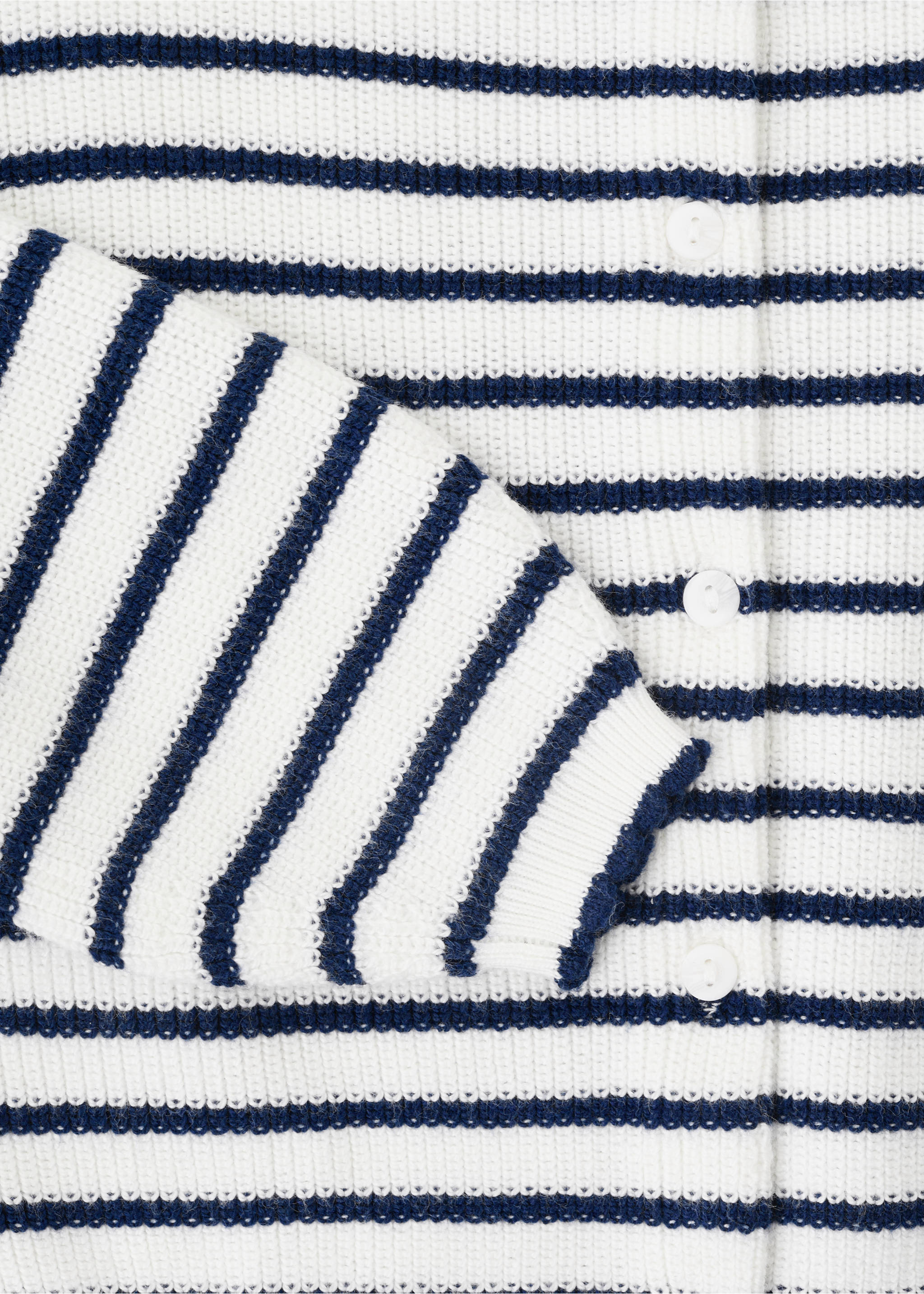 Stripped knit cardigan - Details of the article 0, Navy. Ref: 27085150-00.