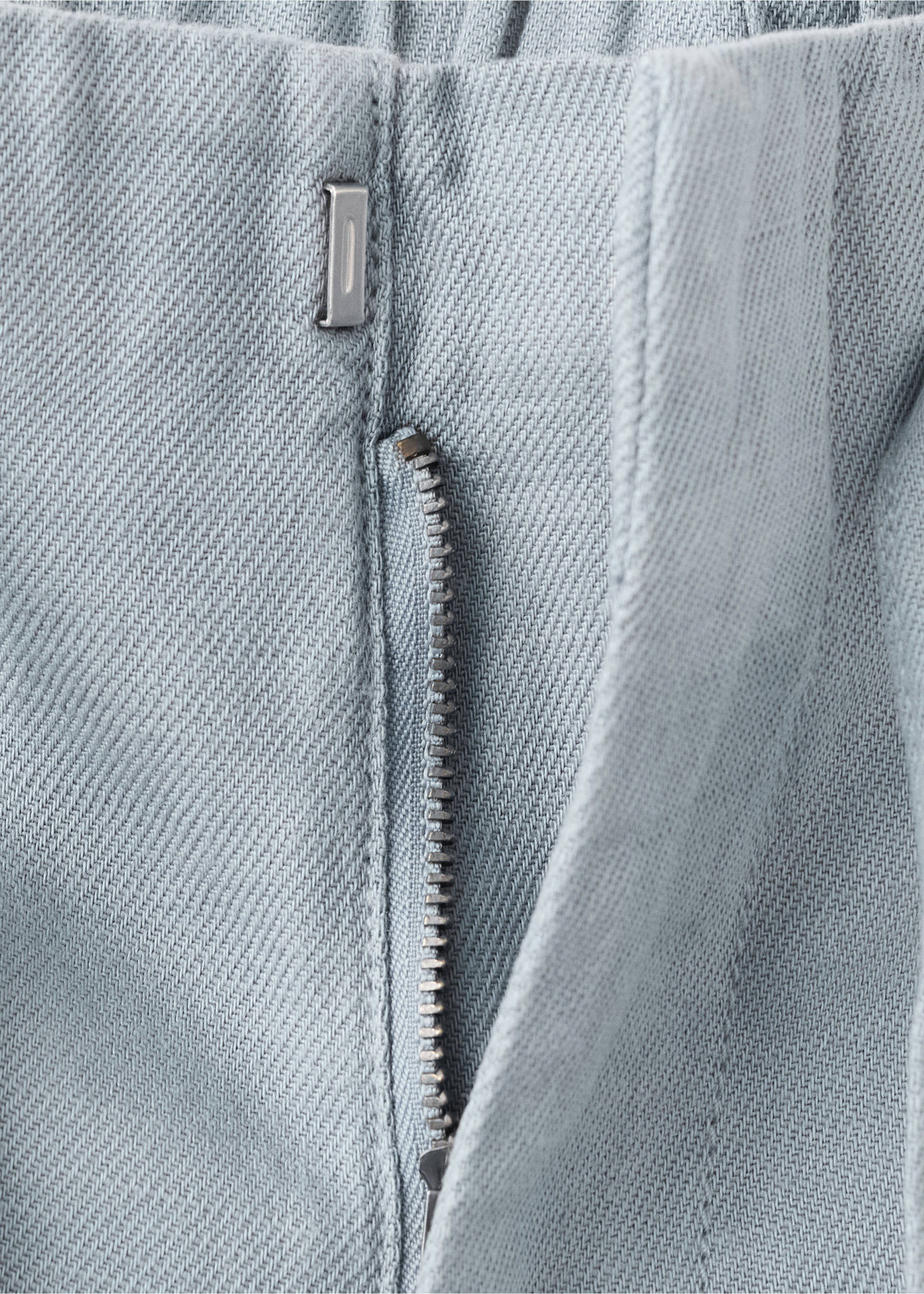 Drawstring cotton trousers - Details of the article 8, Blue. Ref: 27085151-00.