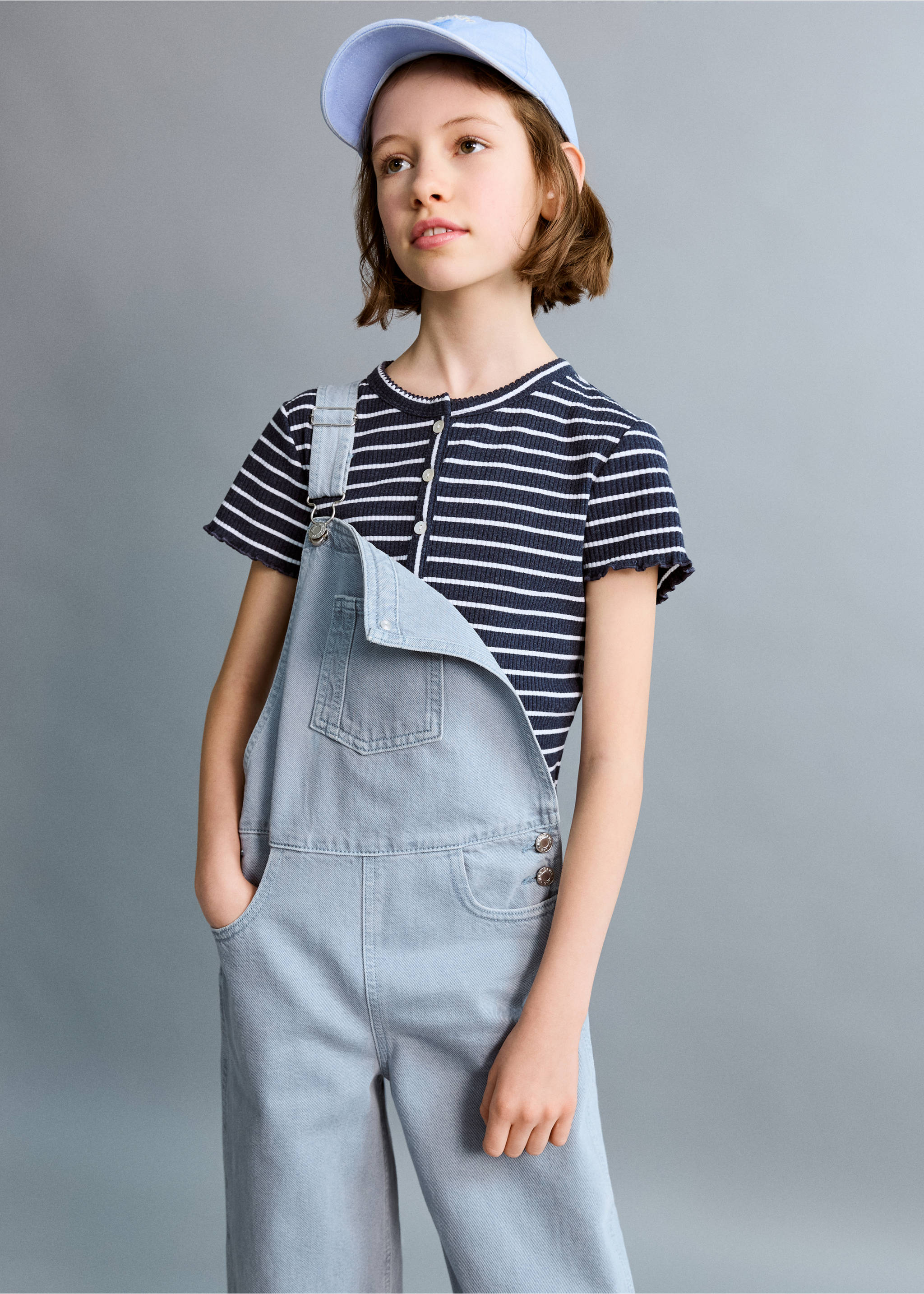 Long denim dungarees - Medium plane, Blue. Ref: 27085153-00.