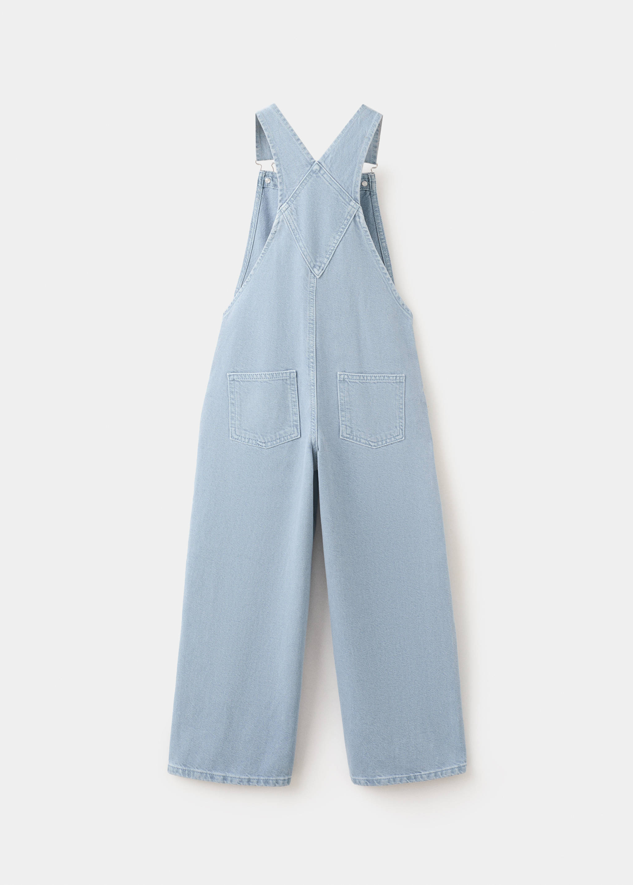 Long denim dungarees - Reverse of the article