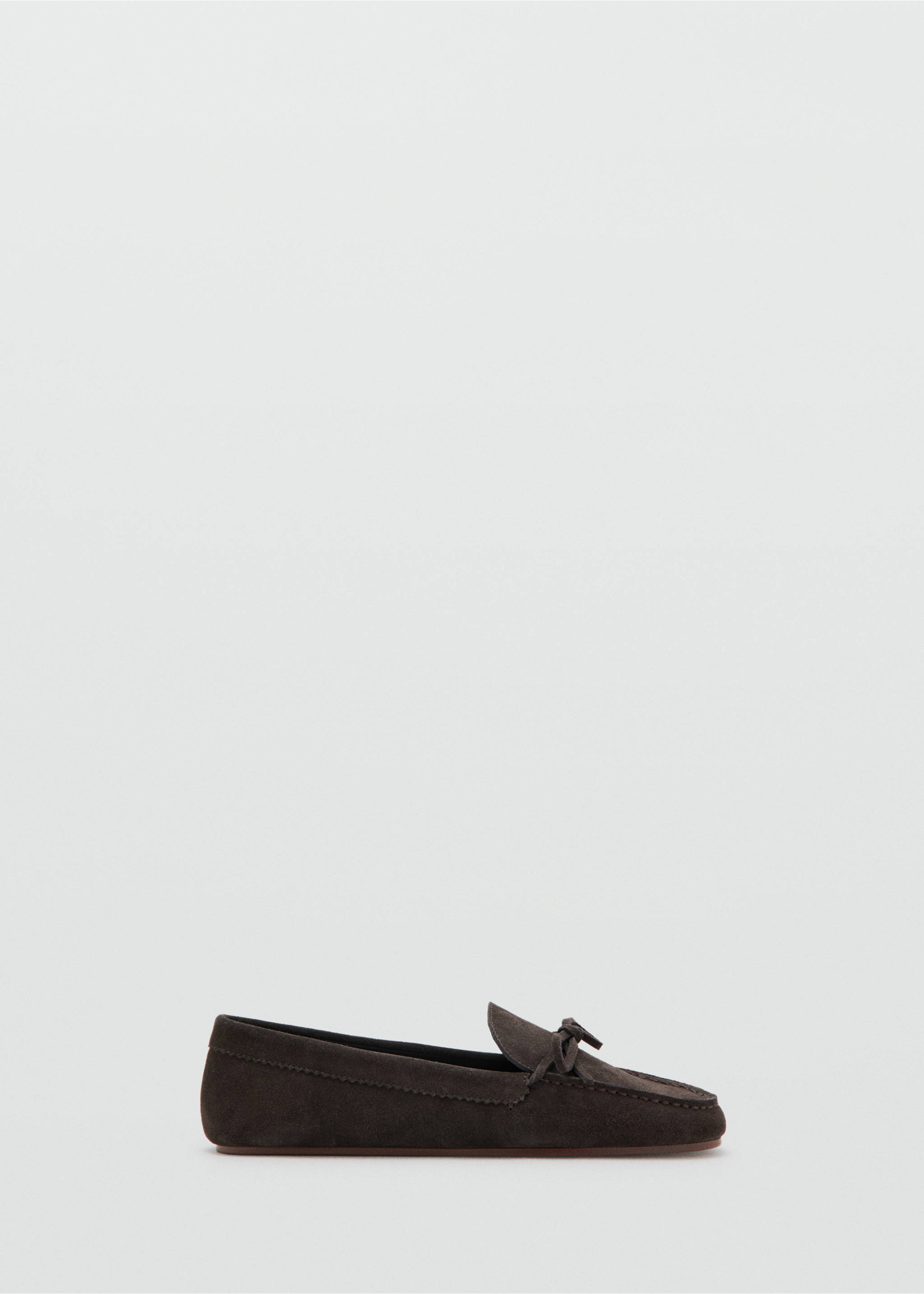 Suede moccasin with bow - Article without model, Chocolate. Ref: 27085155-00.