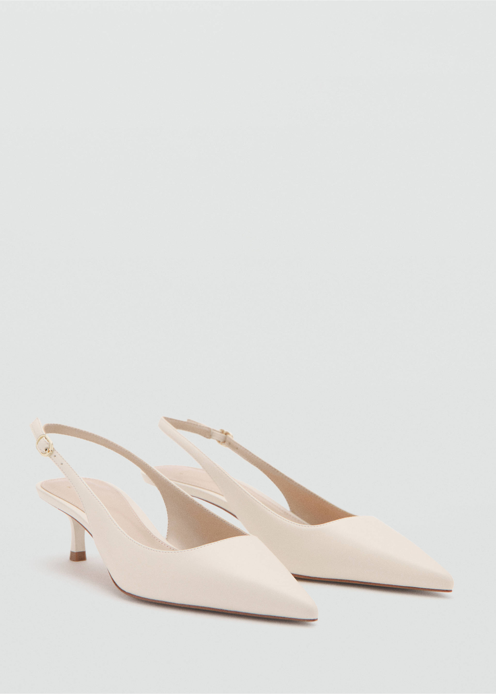 Zapato punta tacón kitten - Plano medio, Crudo. Ref: 27085156-00.