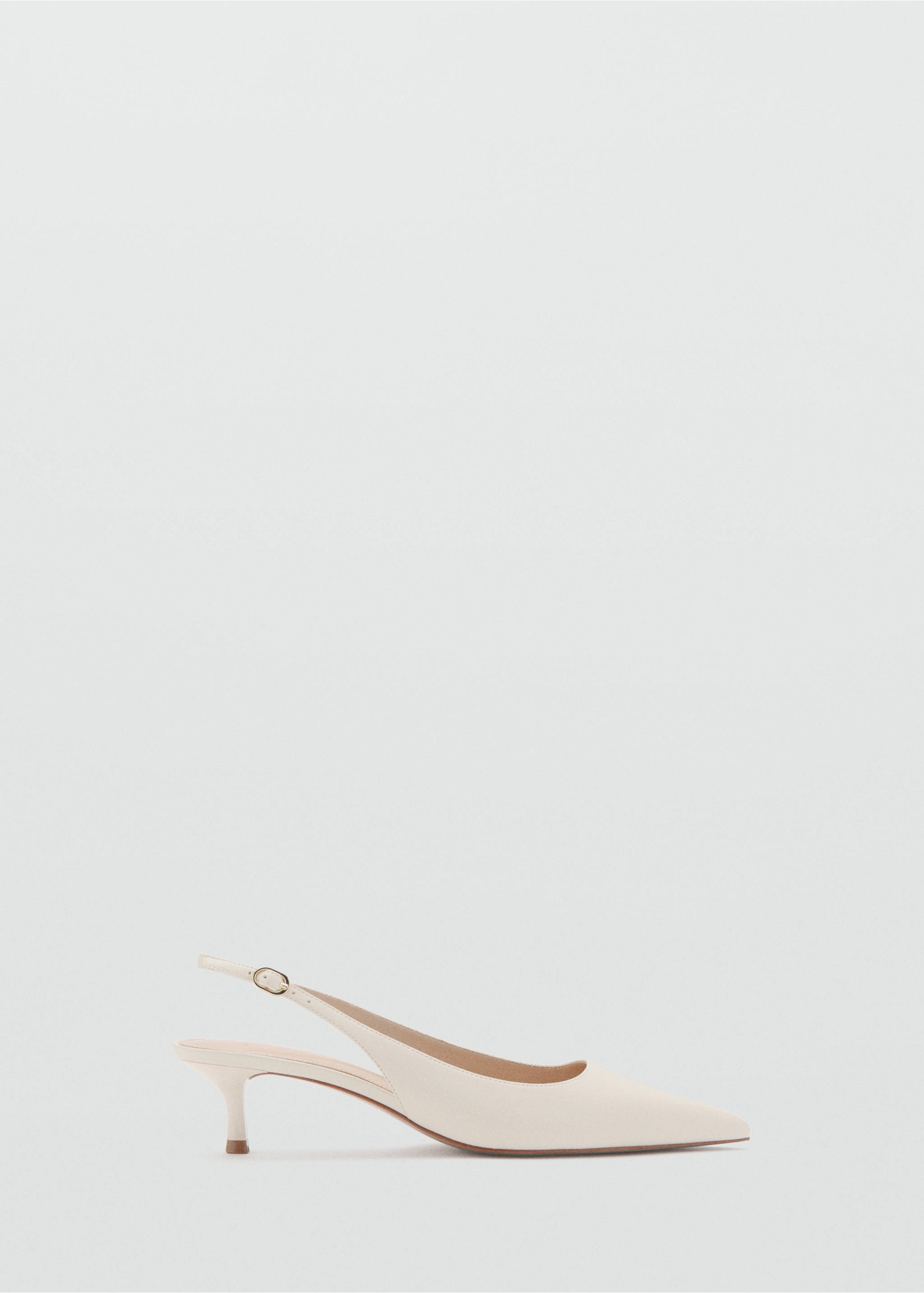 Kitten-heel pointed shoes - Article without model, Ecru. Ref: 27085156-00.