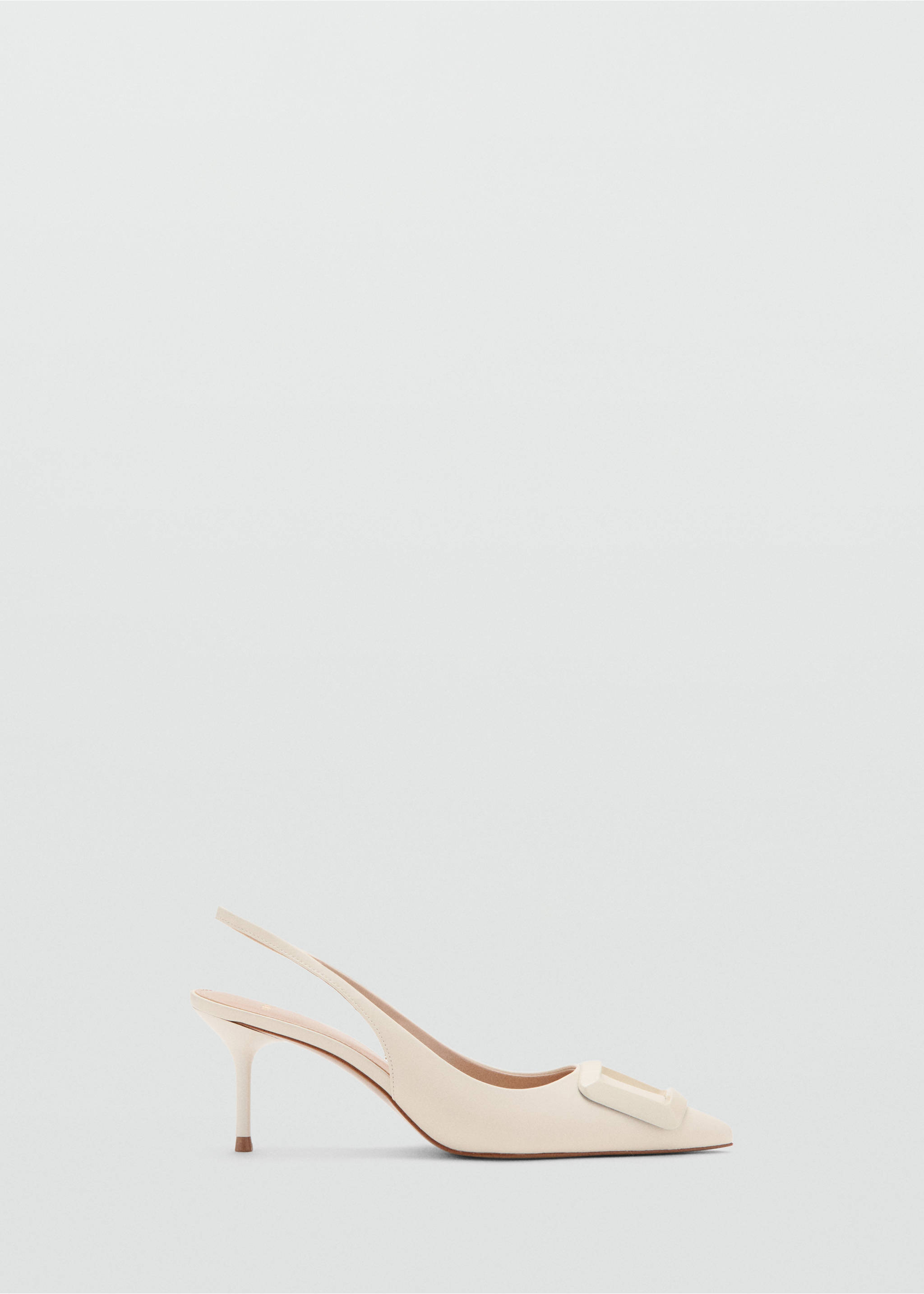 Chaussures à talon en cuir vernis - Article sans modèle, Écru. Ref: 27085158-00.