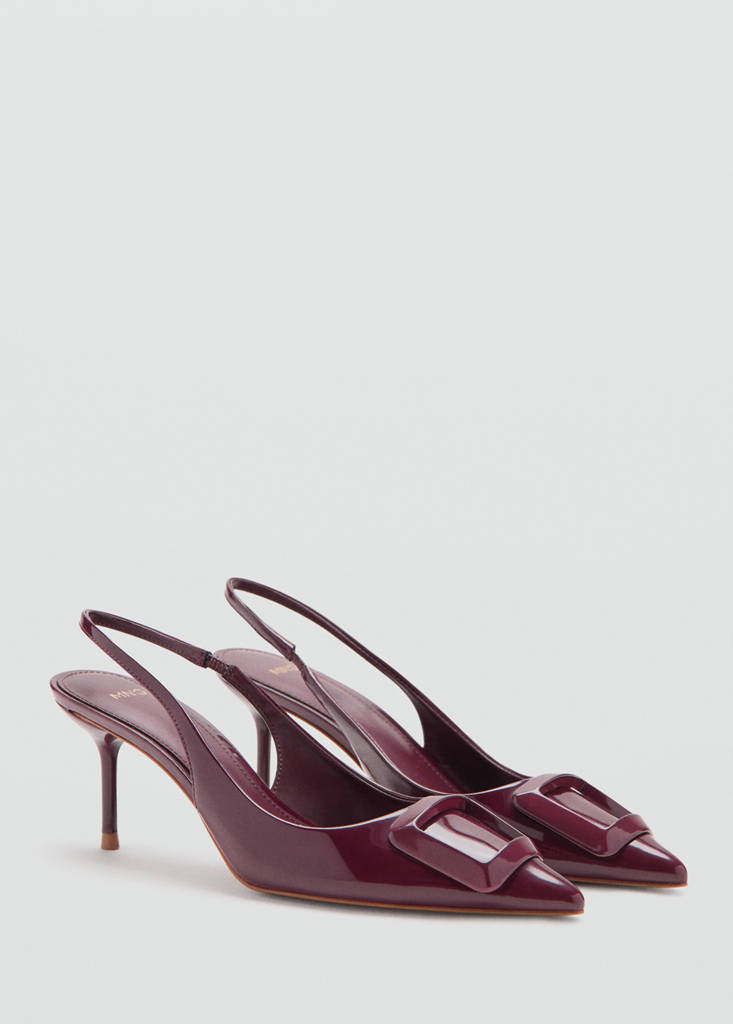 Patent heeled shoes — Burgundy
