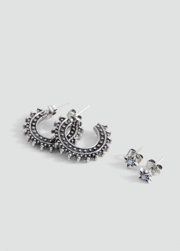 Pack of 2 mixed earrings — Silver