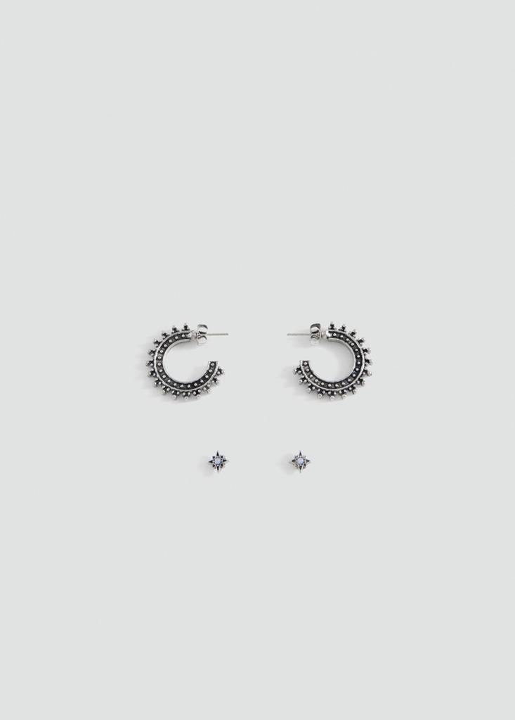 Pack of 2 mixed earrings — Silver