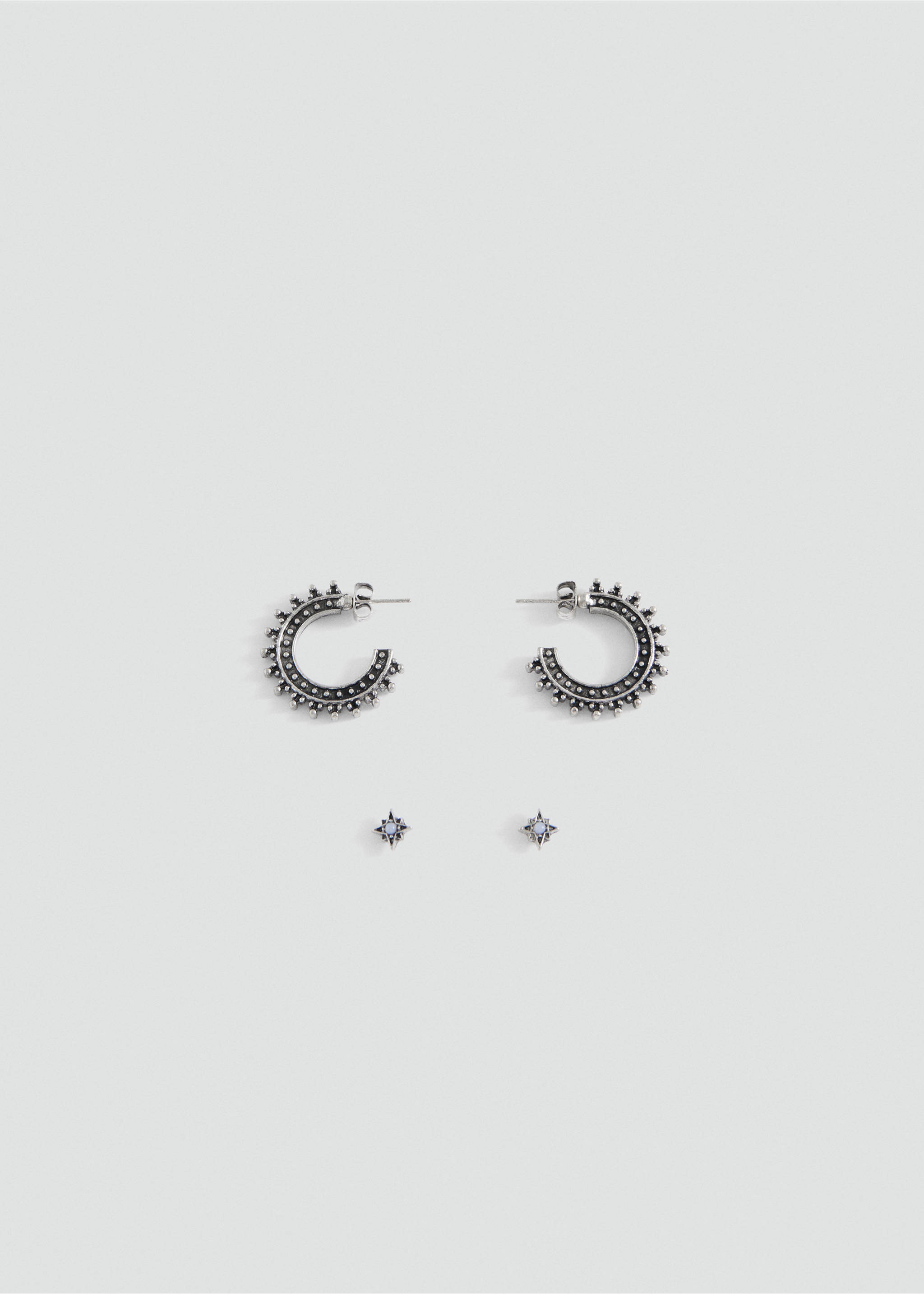 Pack of 2 mixed earrings - Article without model, Silver. Ref: 27085160-00.