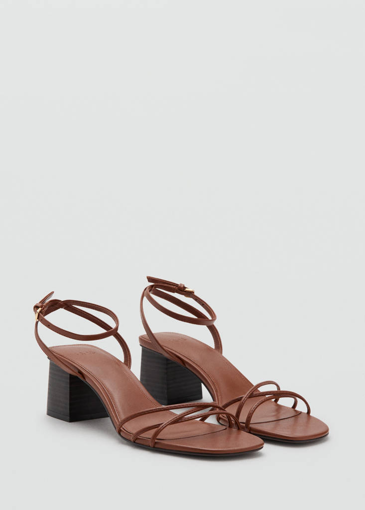 Heeled sandals with straps — Leather