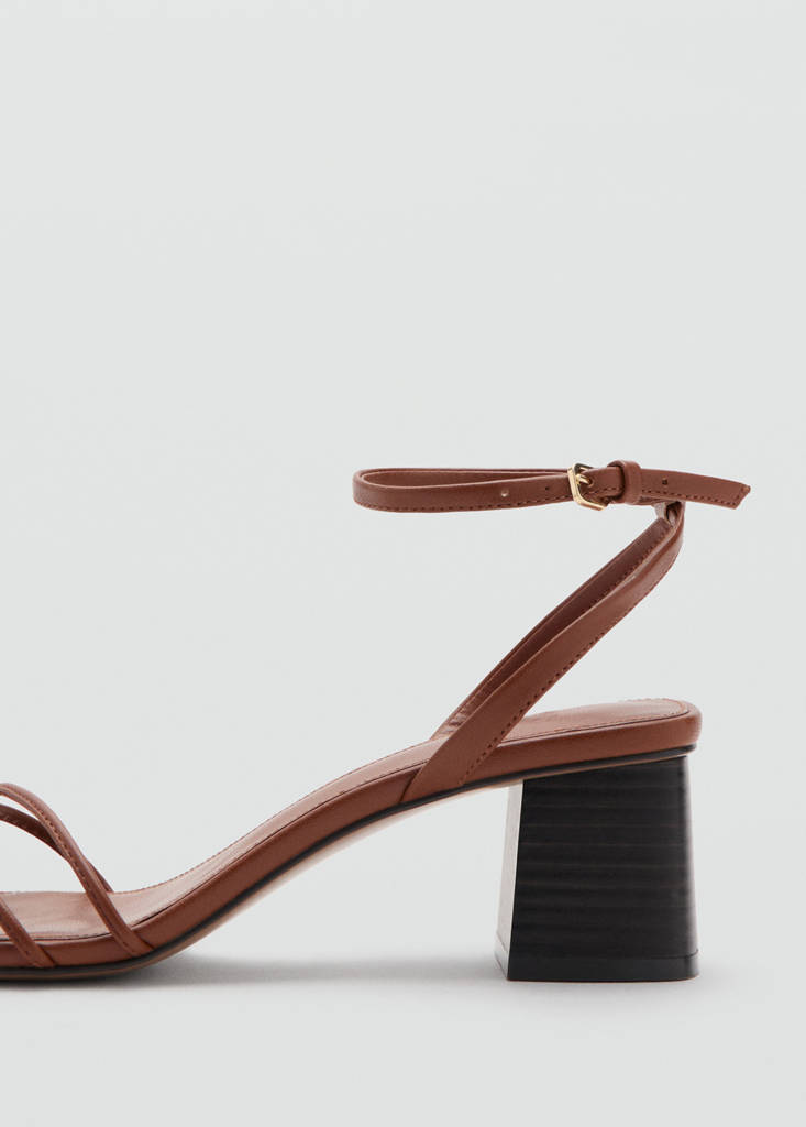 Heeled sandals with straps — Leather