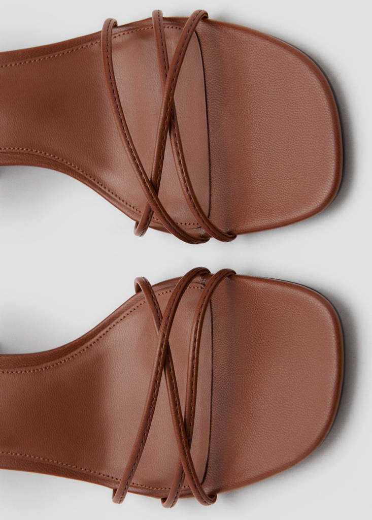 Heeled sandals with straps — Leather
