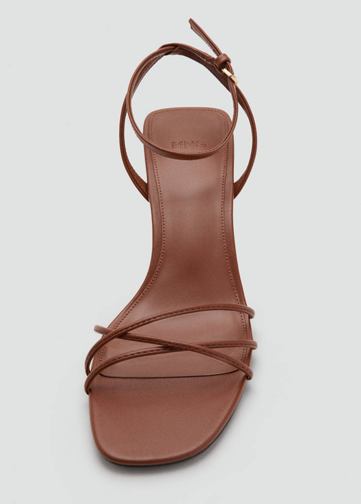 Heeled sandals with straps — Leather