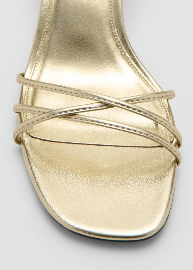 Heeled sandals with straps — Gold