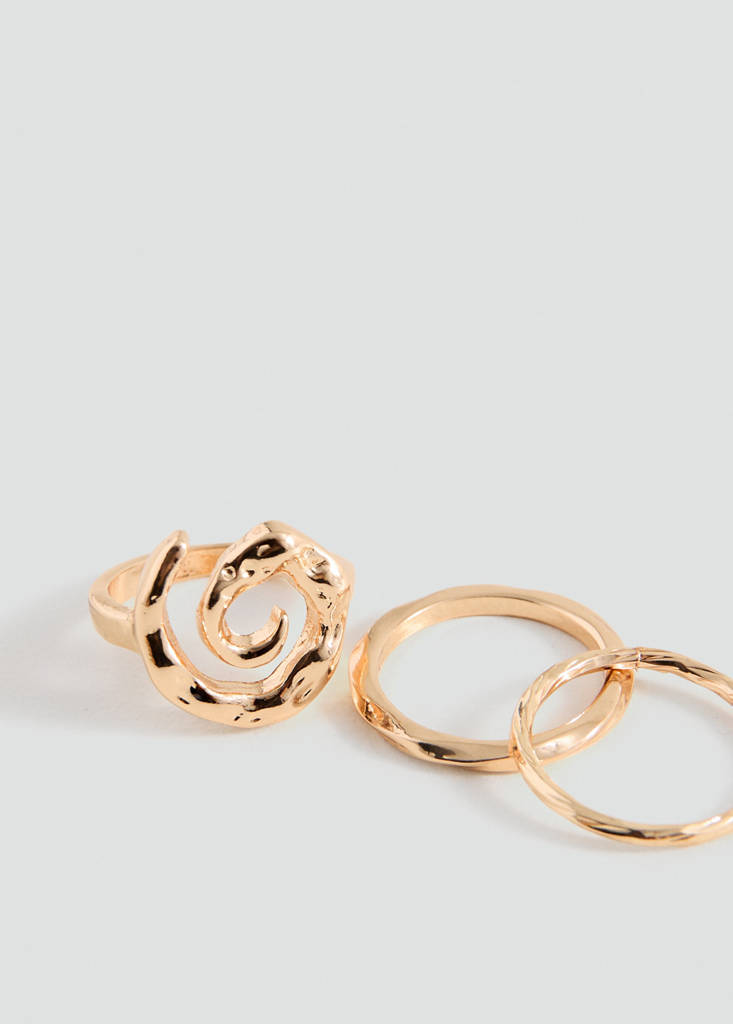 Pack of 3 combined rings — Gold
