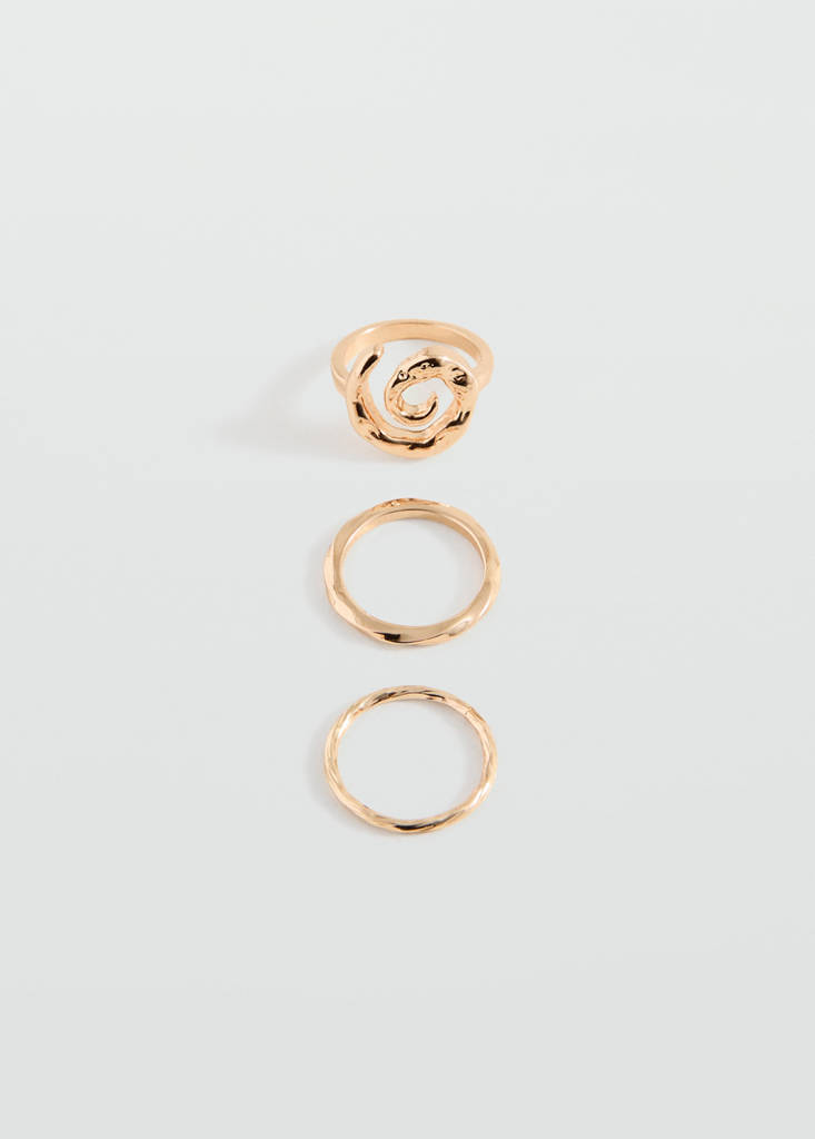 Pack of 3 combined rings — Gold