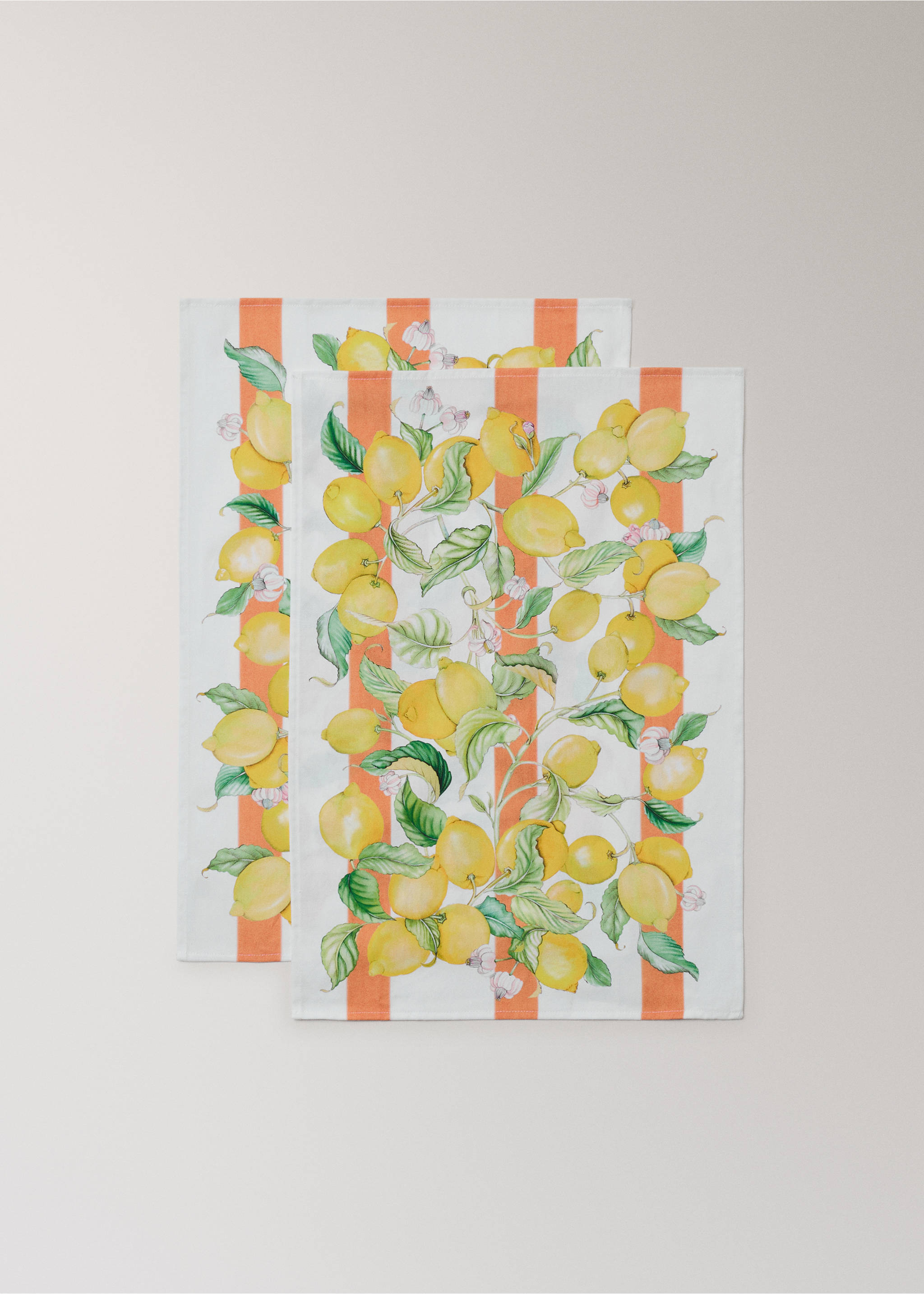 Lemon tea towels - Details of the article 1, Yellow. Ref: 27085164-00.