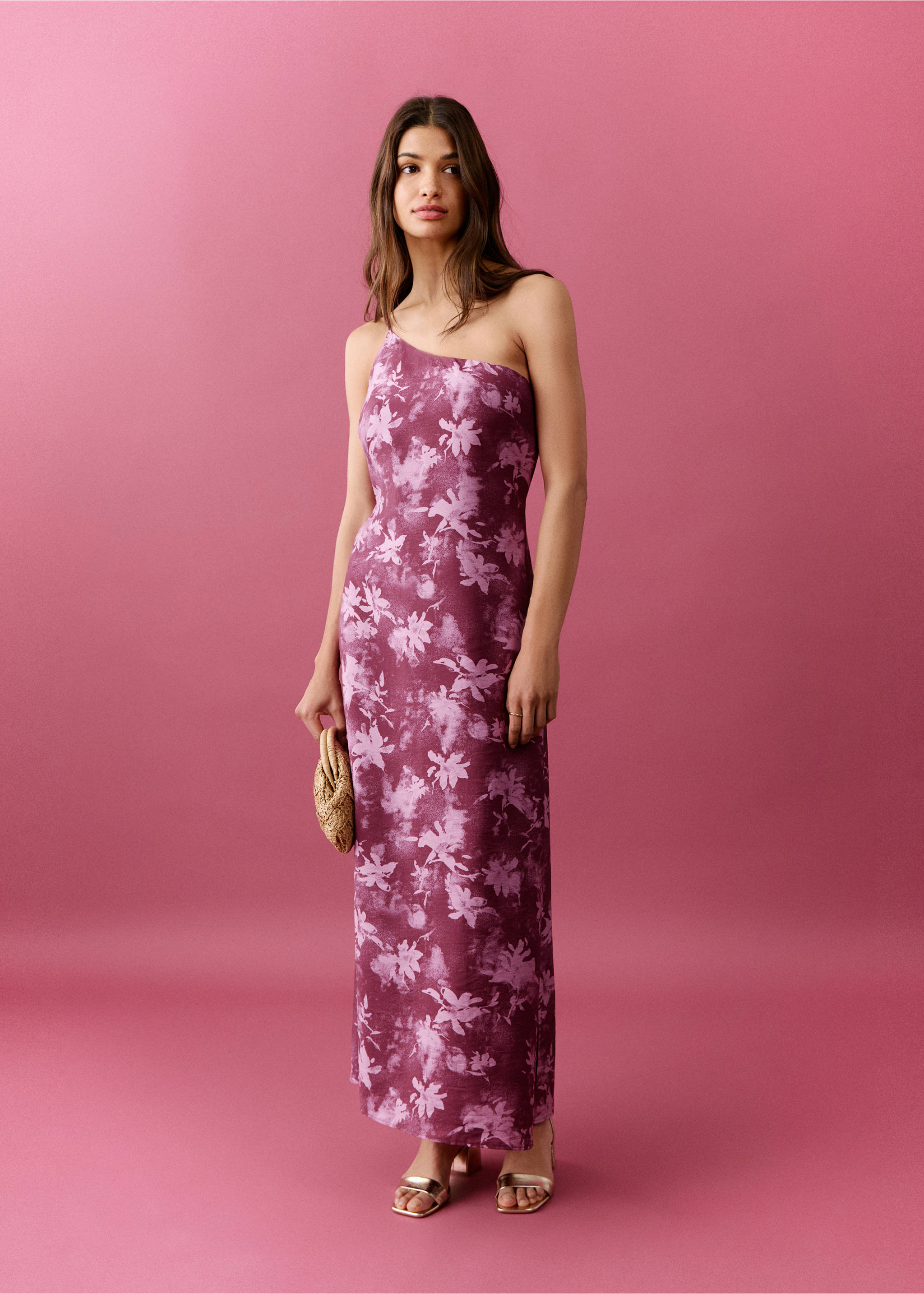 فستان زهري غير متناسق - رؤية عامة, وردي. Ref: 27085807-00.