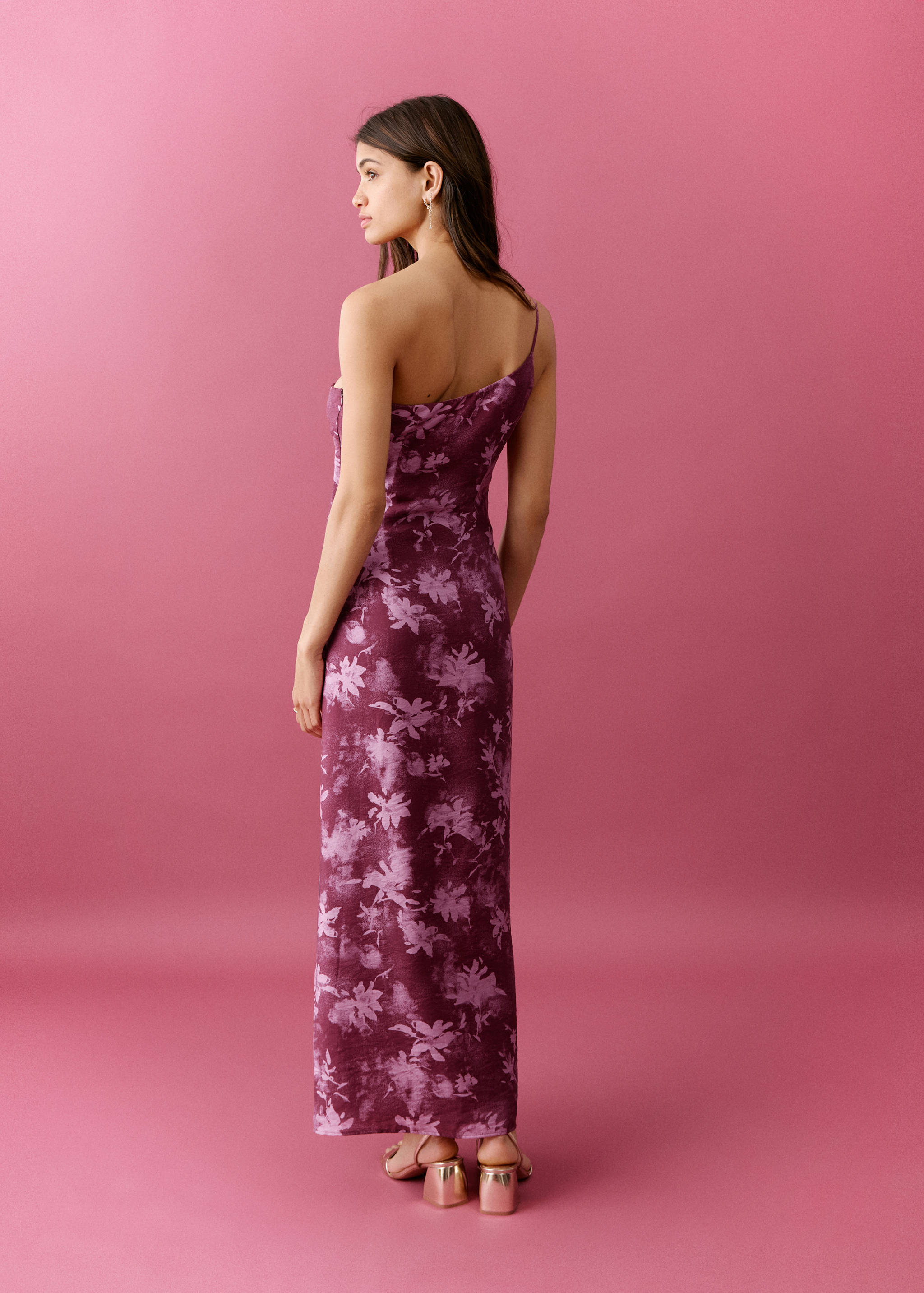 فستان زهري غير متناسق - الجهة الخلفية للمنتج