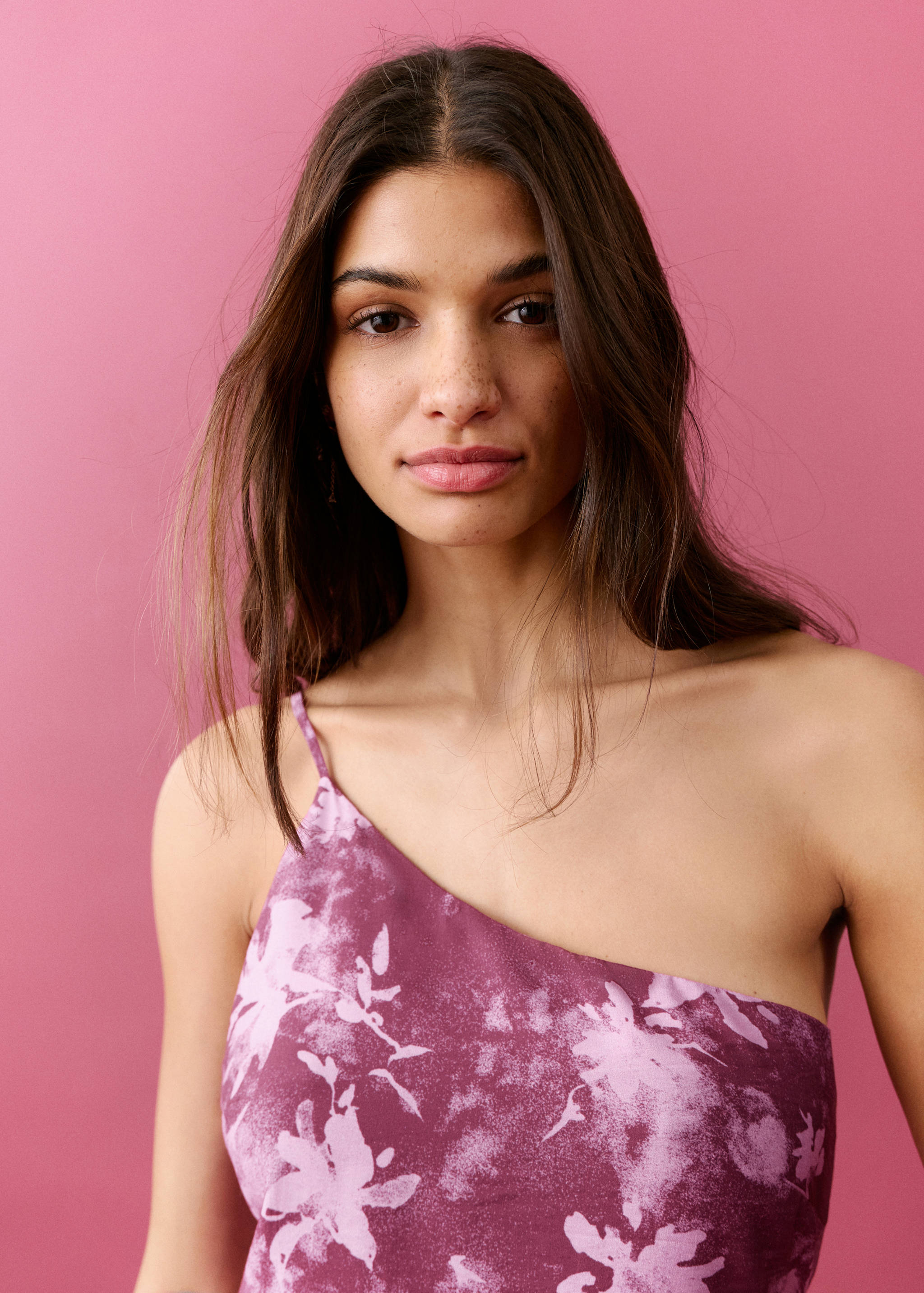 فستان زهري غير متناسق - تفاصيل المنتج 1