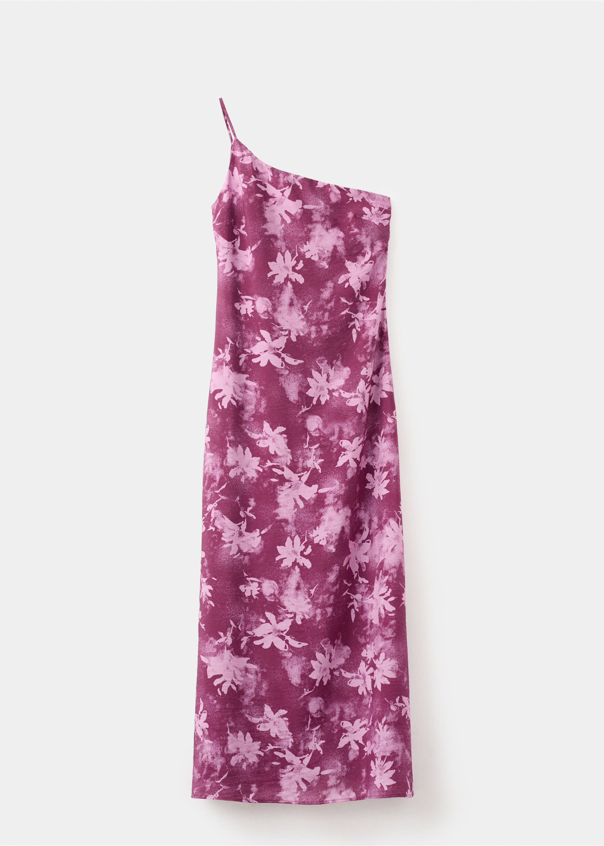Asymmetrisches Kleid mit Blumenmuster - Artikel ohne Model, Rosa. Ref: 27085807-00.