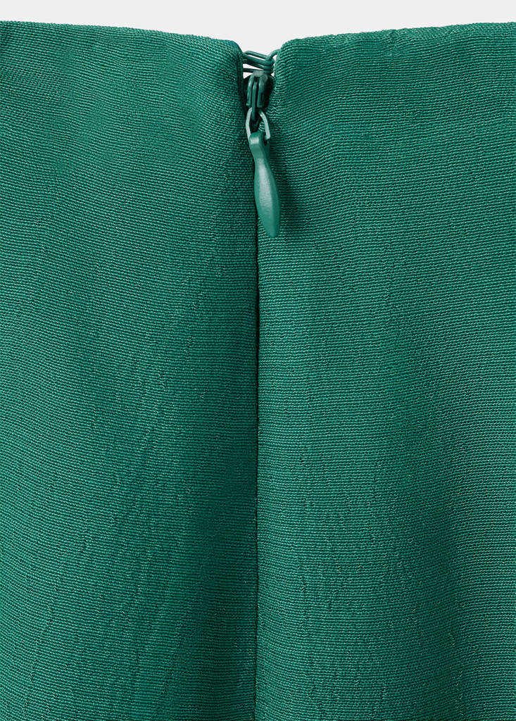 Long skirt with side slit — Green