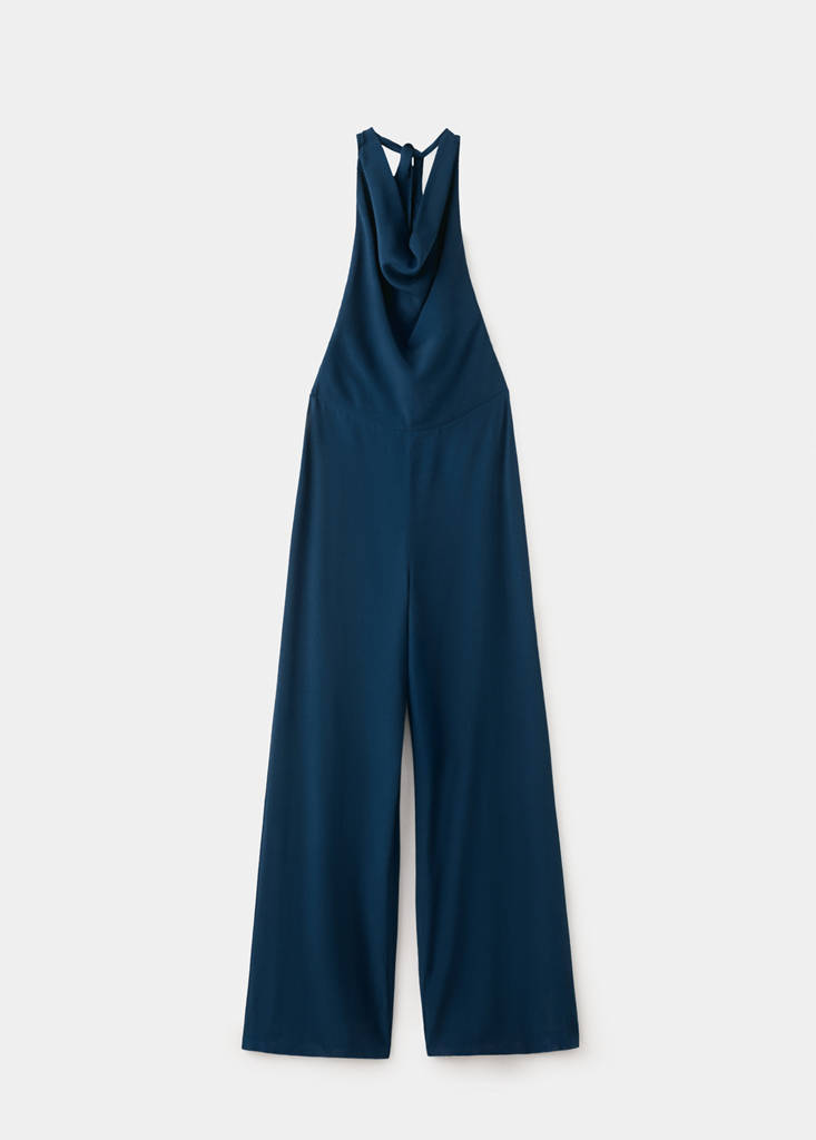 Open back halter jumpsuit — Dark Navy
