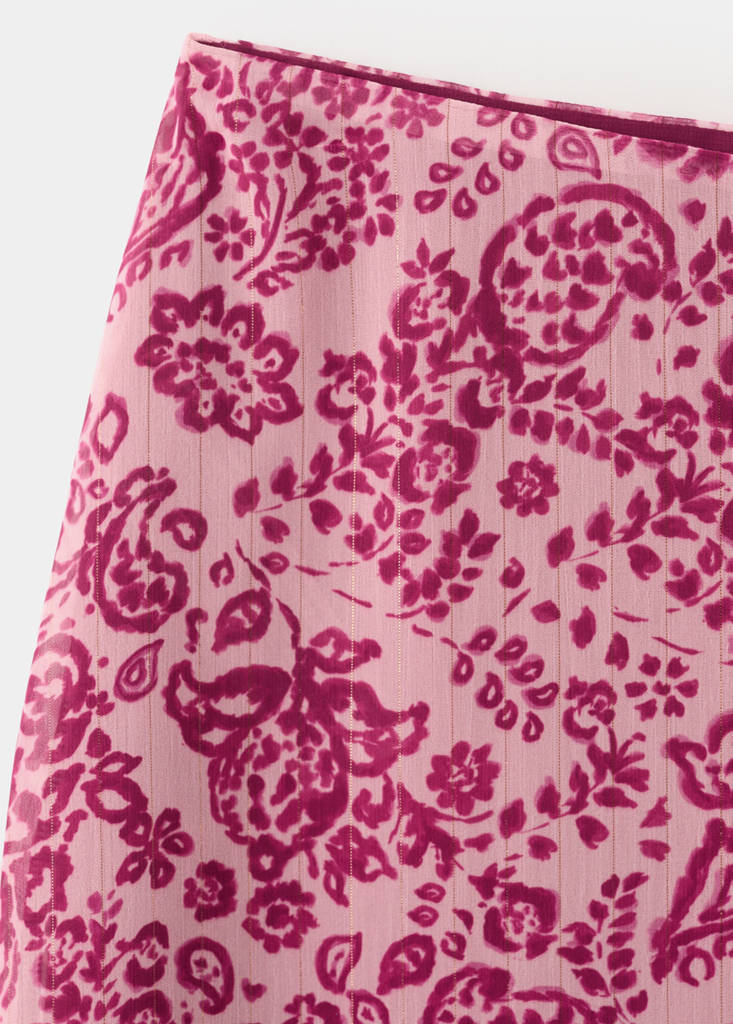 Long skirt with side slit — Pink