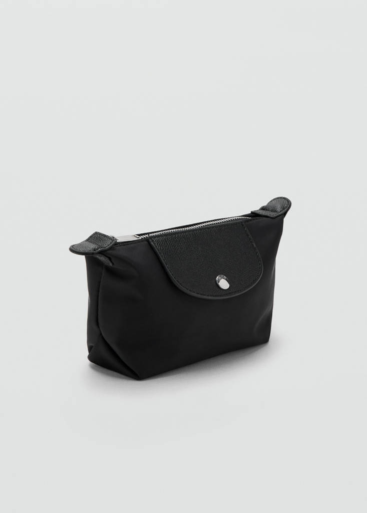 Medium combined nylon toiletry bag — Black