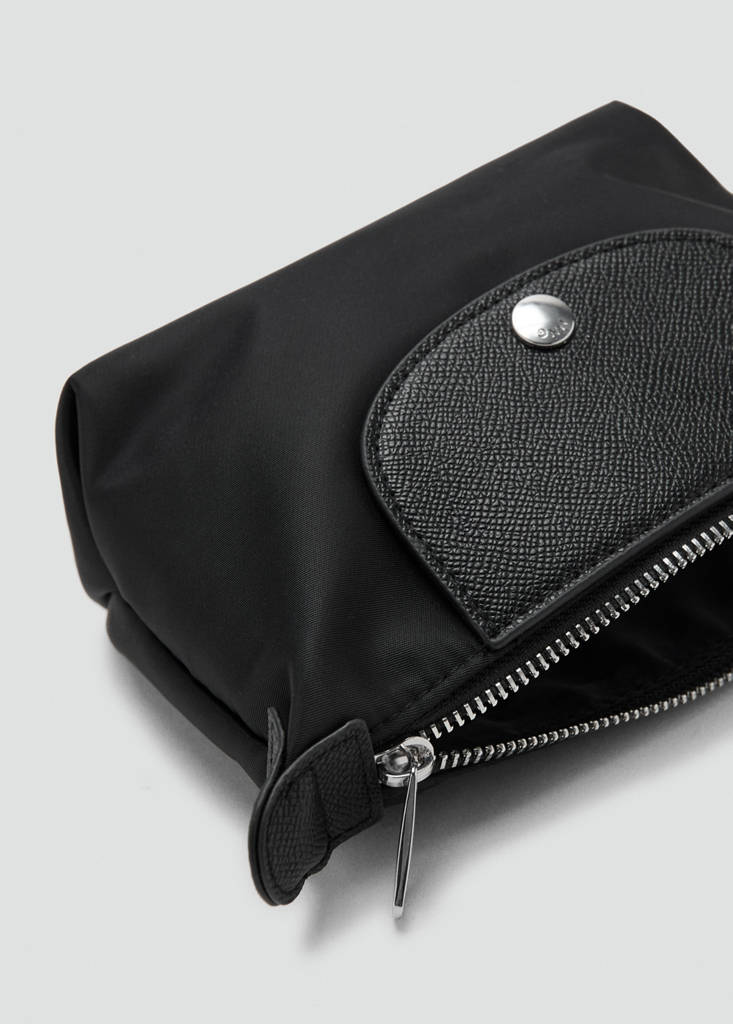 Medium combined nylon toiletry bag — Black