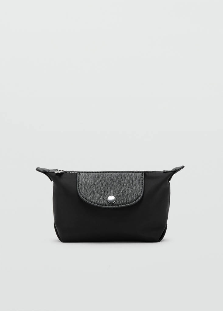 Medium combined nylon toiletry bag — Black