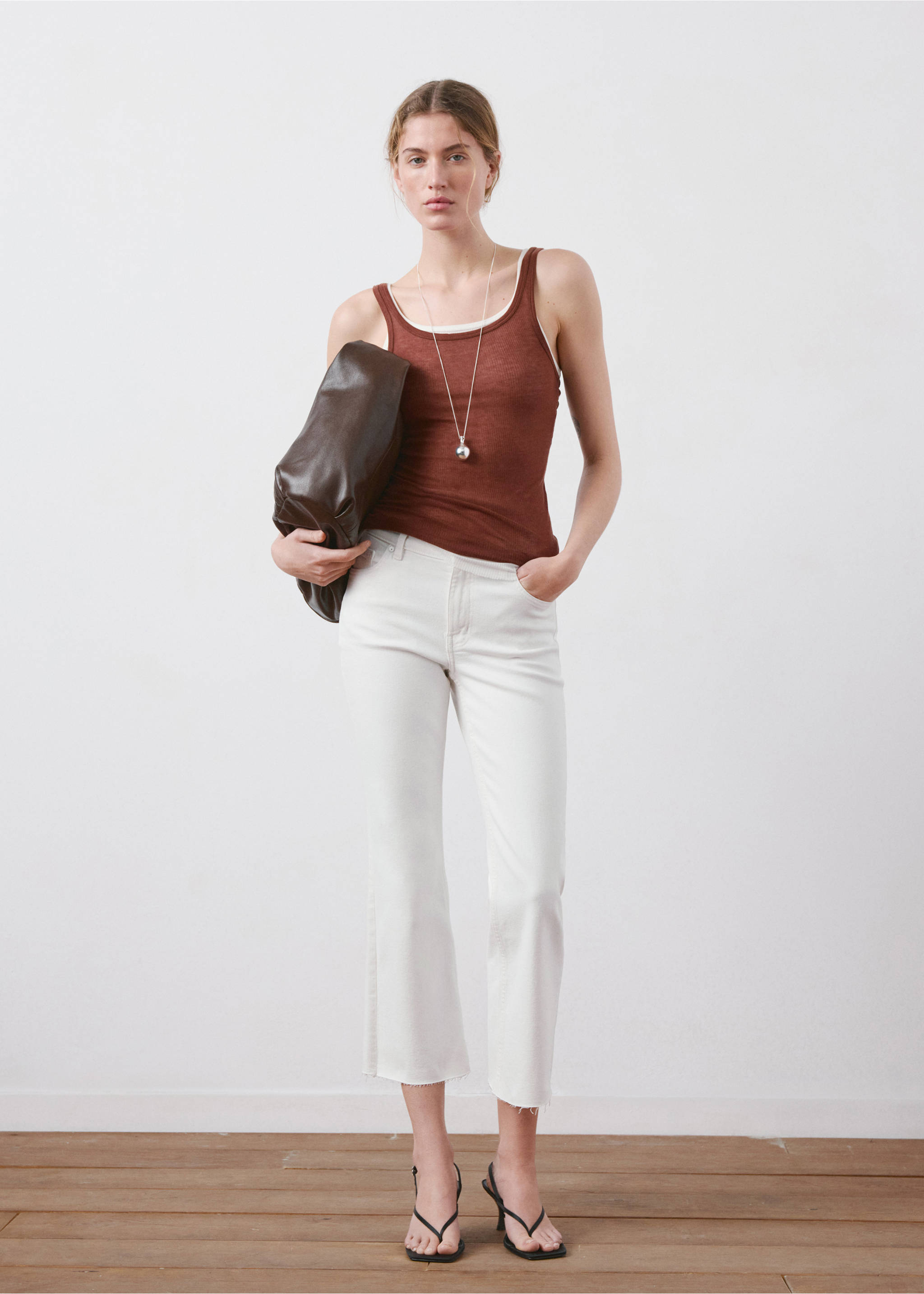 Jeans Sienna flare crop - Plano general, Blanco. Ref: 27085813-00.