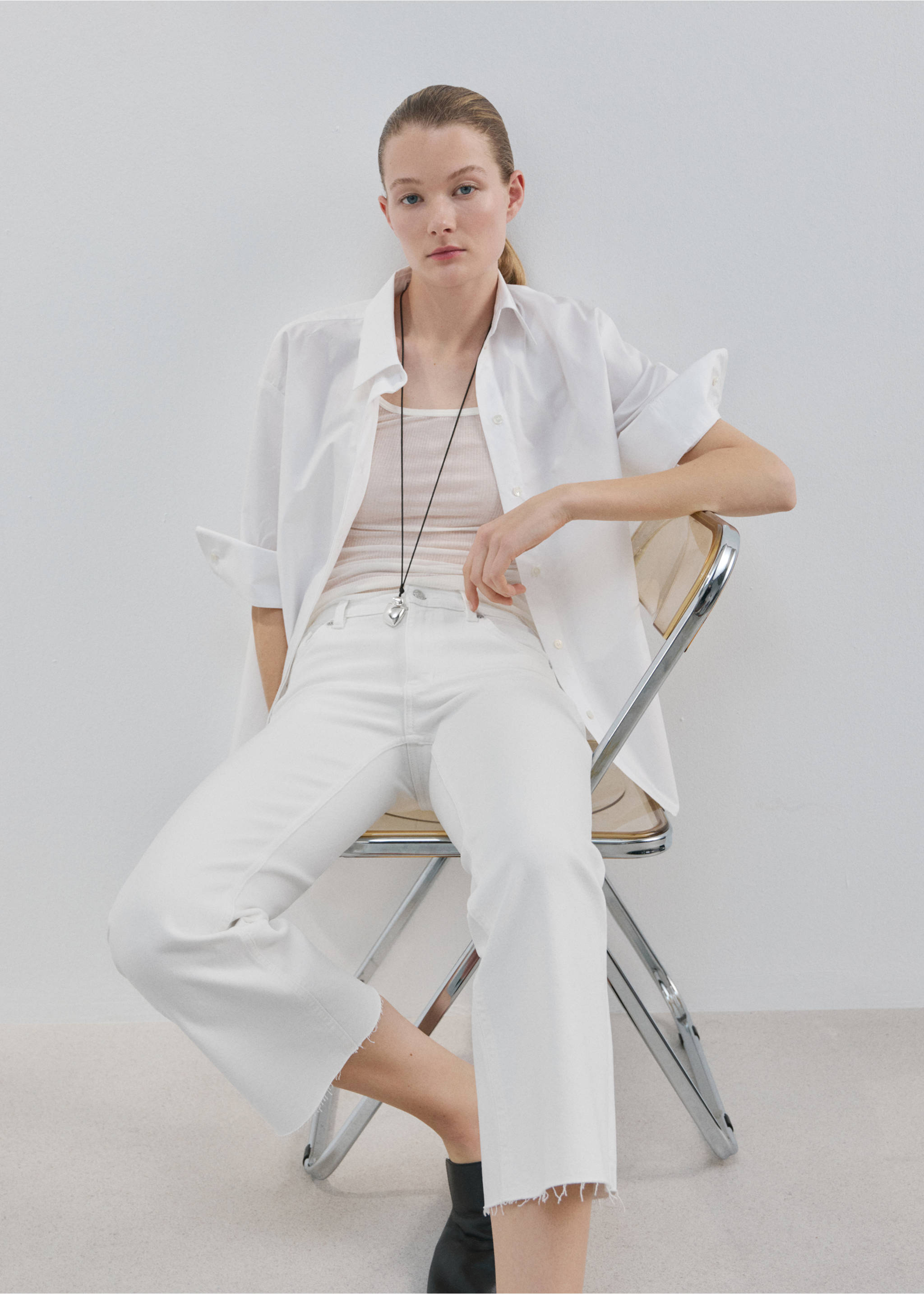 Jeans Sienna flare crop - Detalle del artículo 2, Blanco. Ref: 27085813-00.