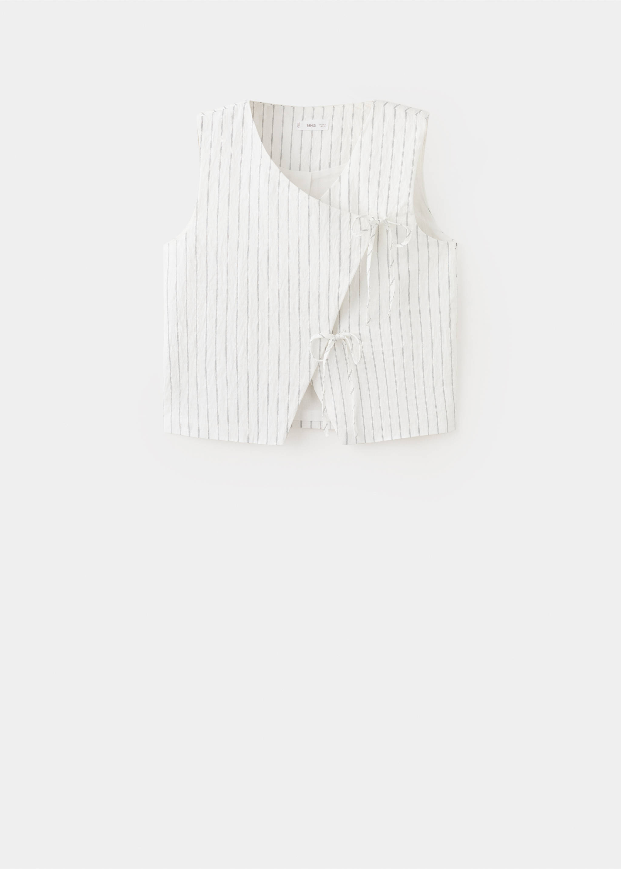 Striped gilet with tie fastening - Article without model, Off White. Ref: 27085816-00.