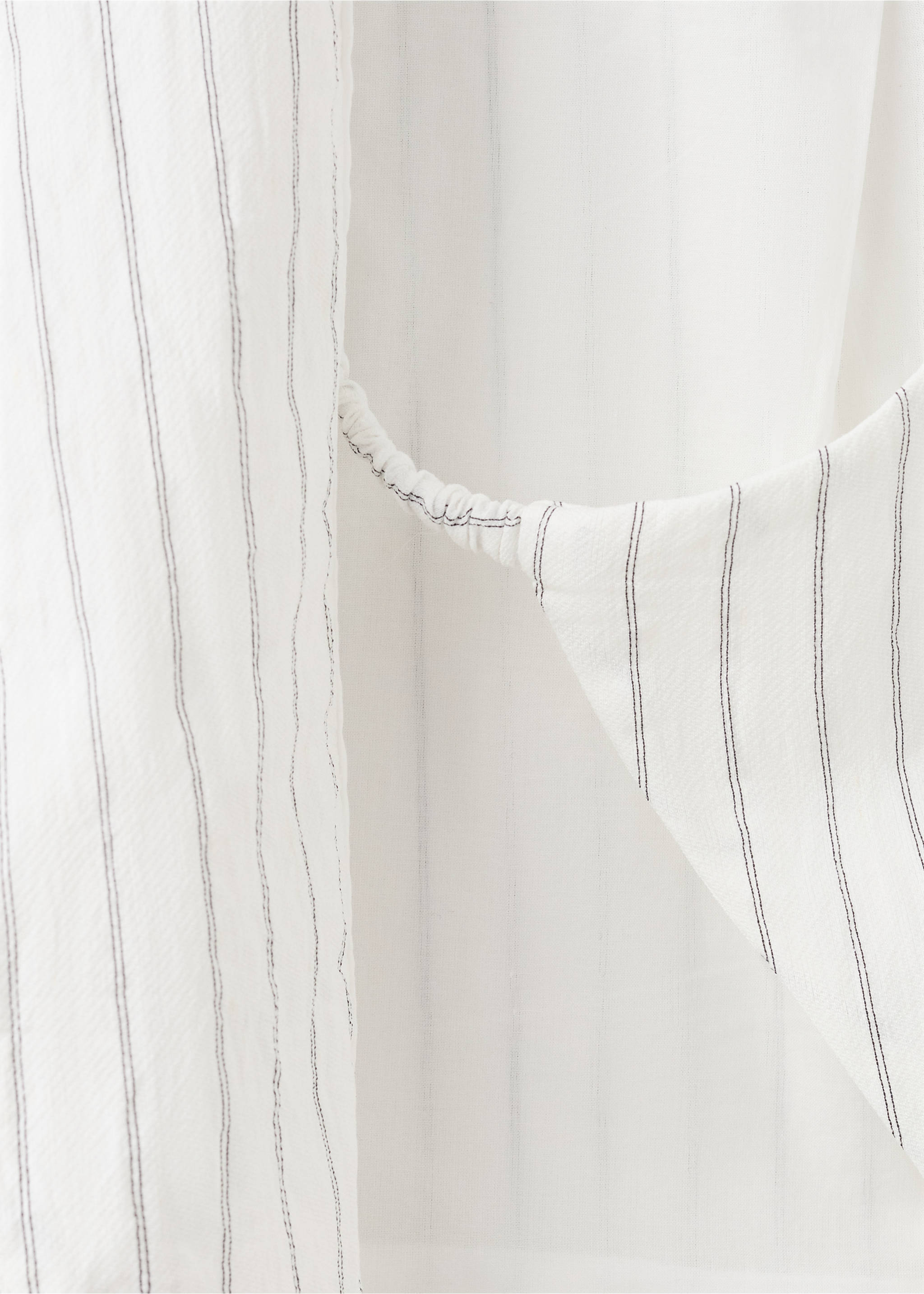 Striped gilet with tie fastening - Details of the article 0, Off White. Ref: 27085816-00.