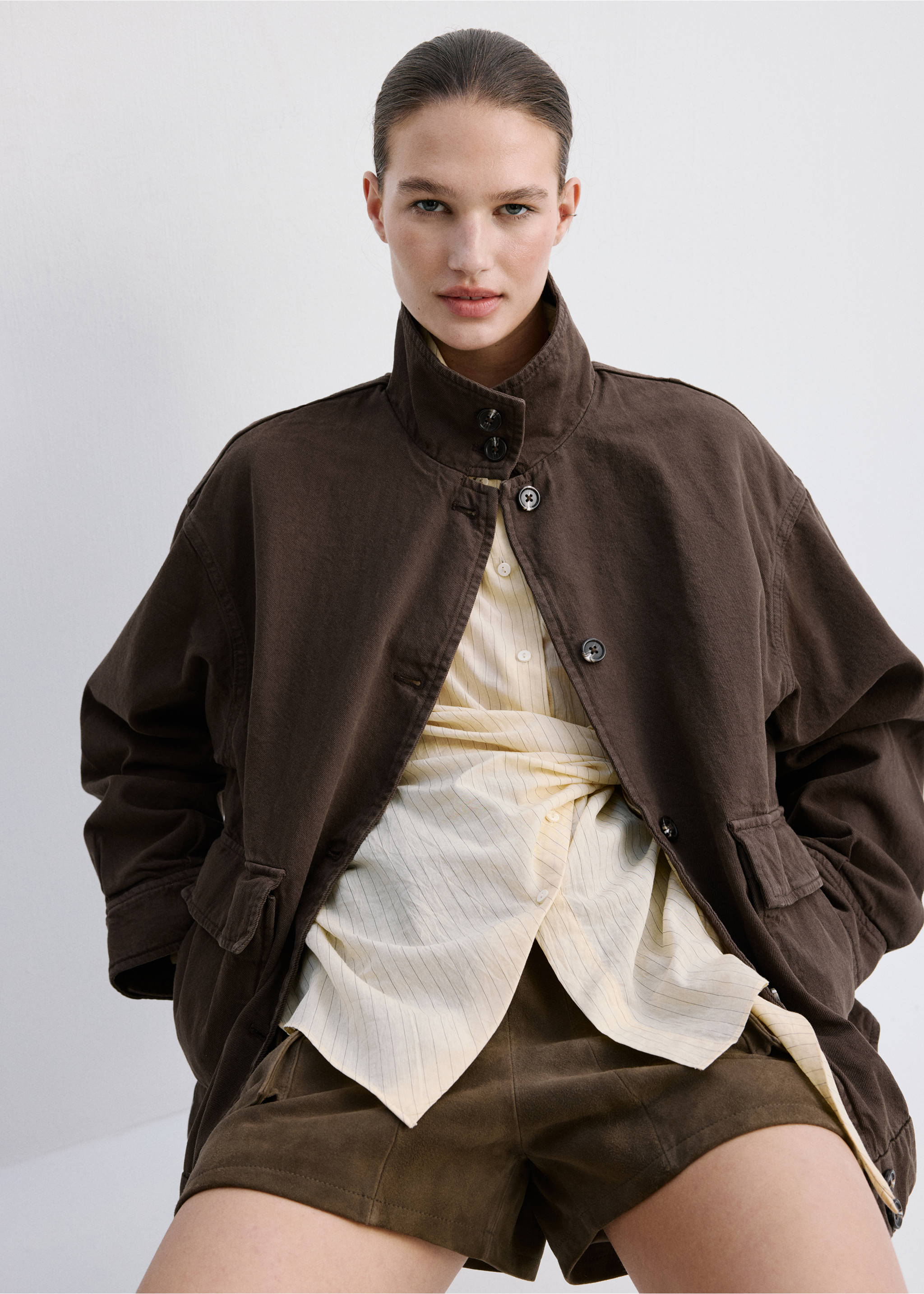 Jean balloon ourlet à revers - Détail de l'article 1, Chocolat. Ref: 27085817-00.