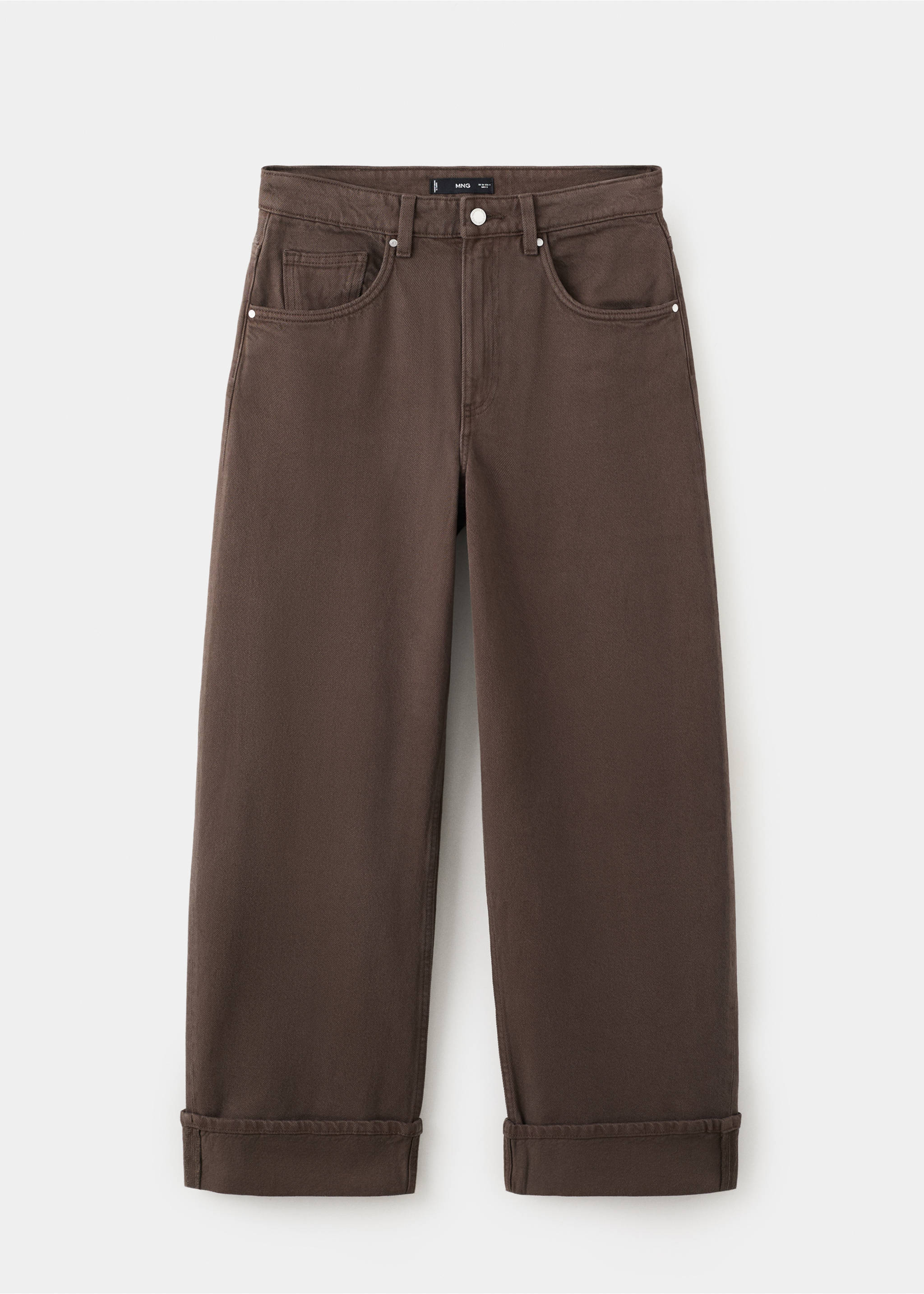 Balloon jeans with rolled-up hem - Article without model, Chocolate. Ref: 27085817-00.