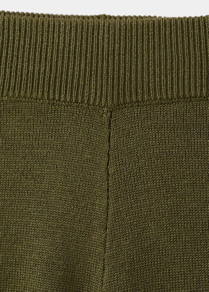 Fine-knit straight-fit trousers — Khaki