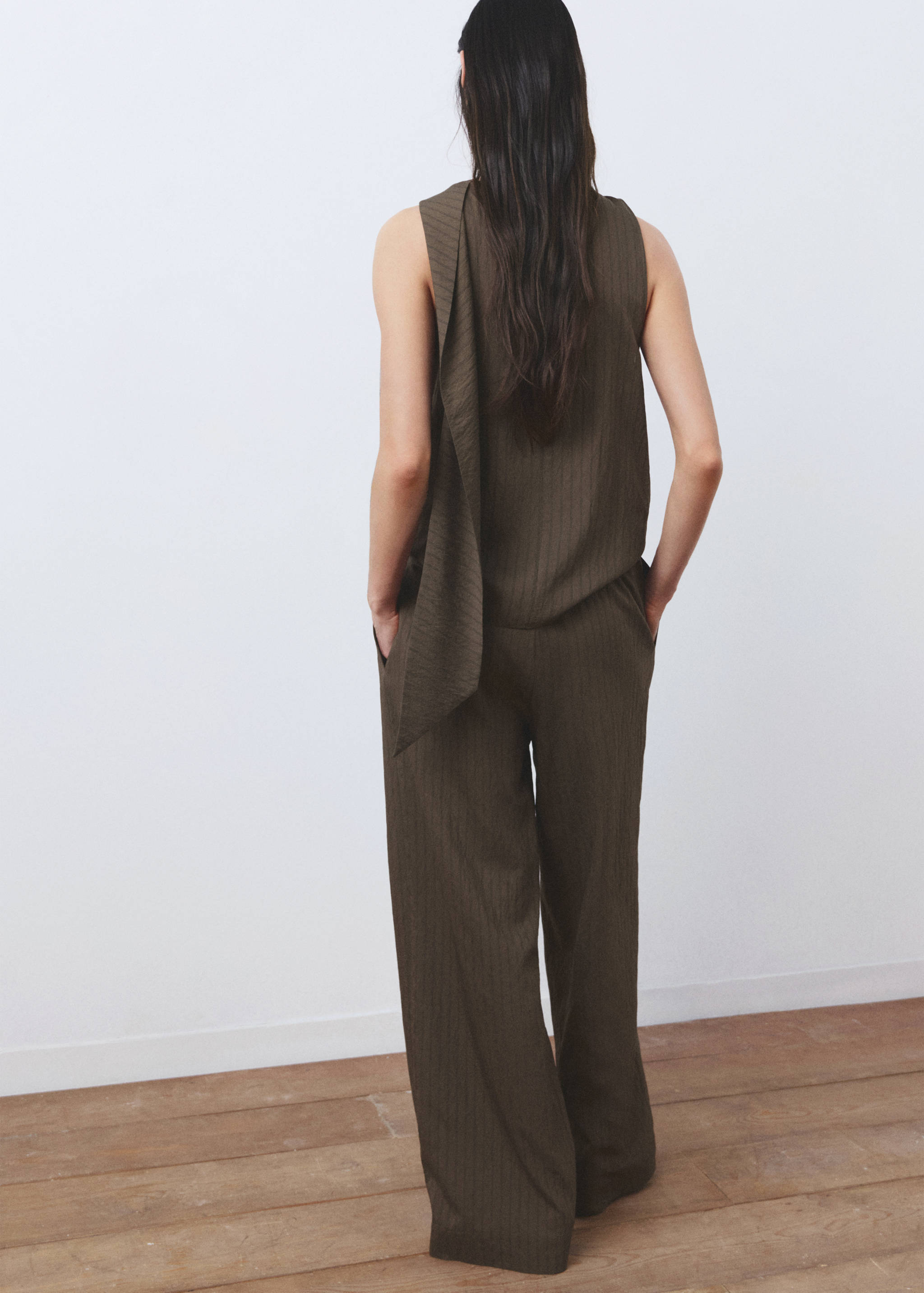 سروال مستقيم مخطط - الجهة الخلفية للمنتج