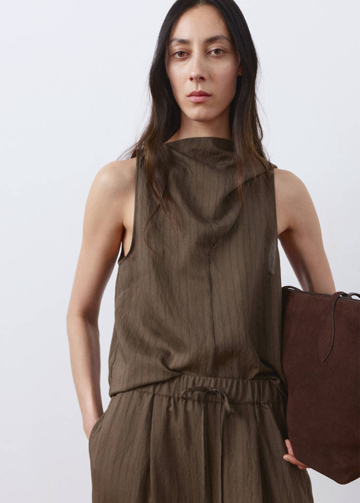 Straight striped trousers — Brown