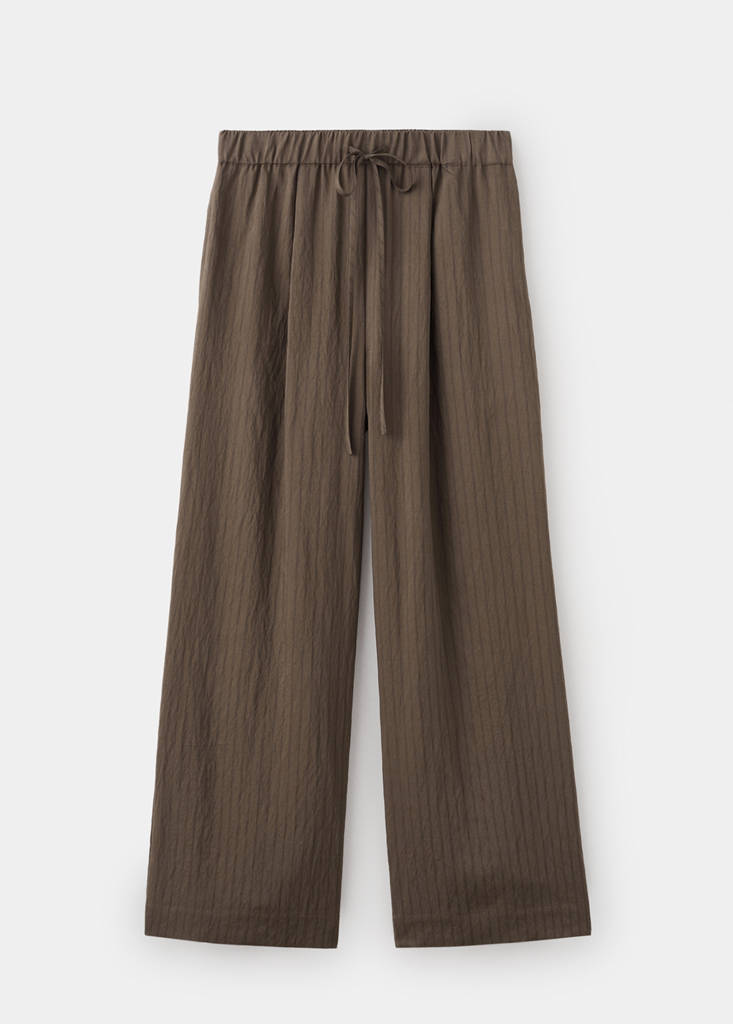Straight striped trousers — Brown