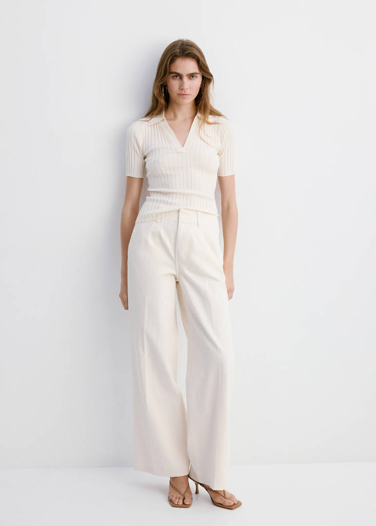 Wide leg mid-rise jeans — Off White
